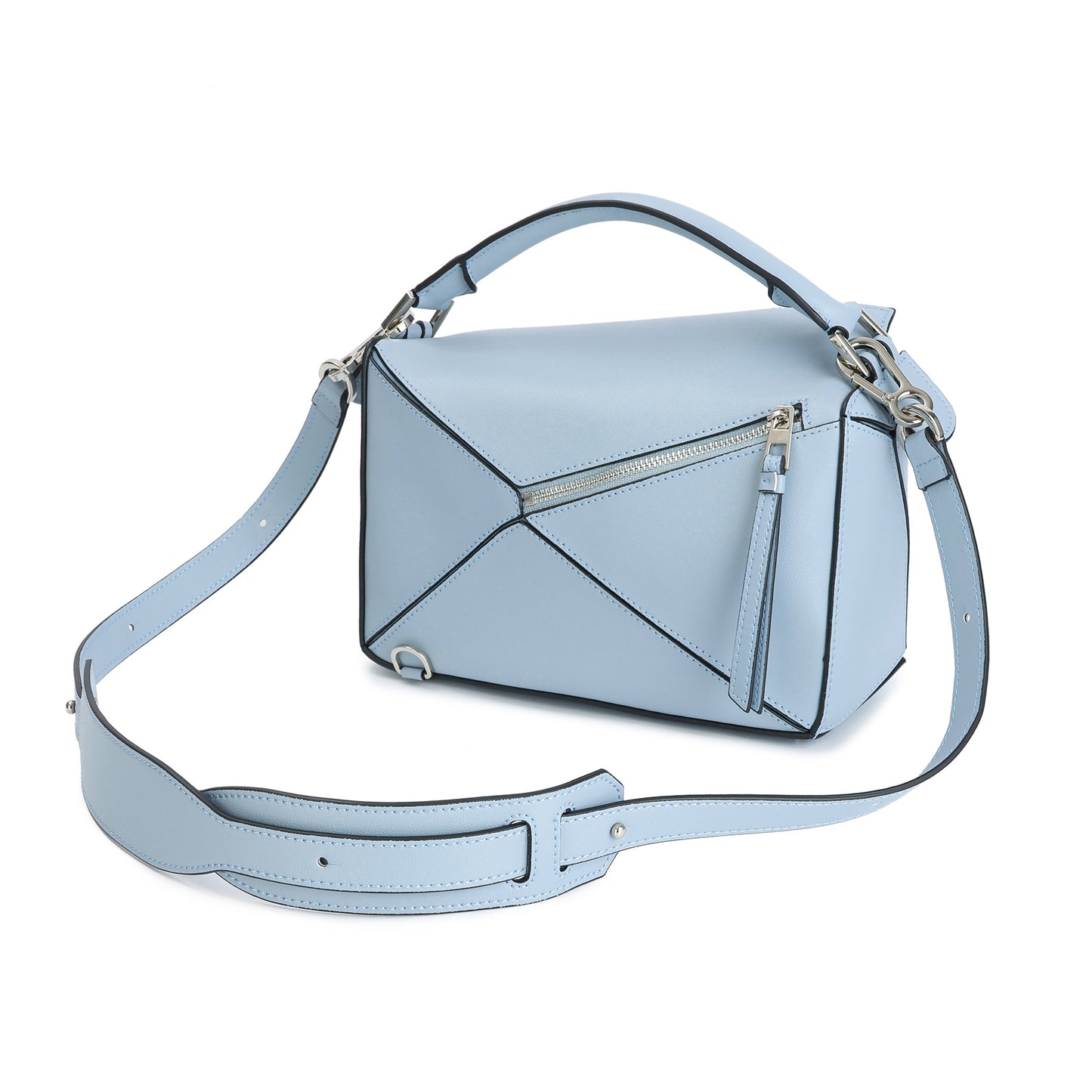 Geometric Pattern Leather Shoulder Bag