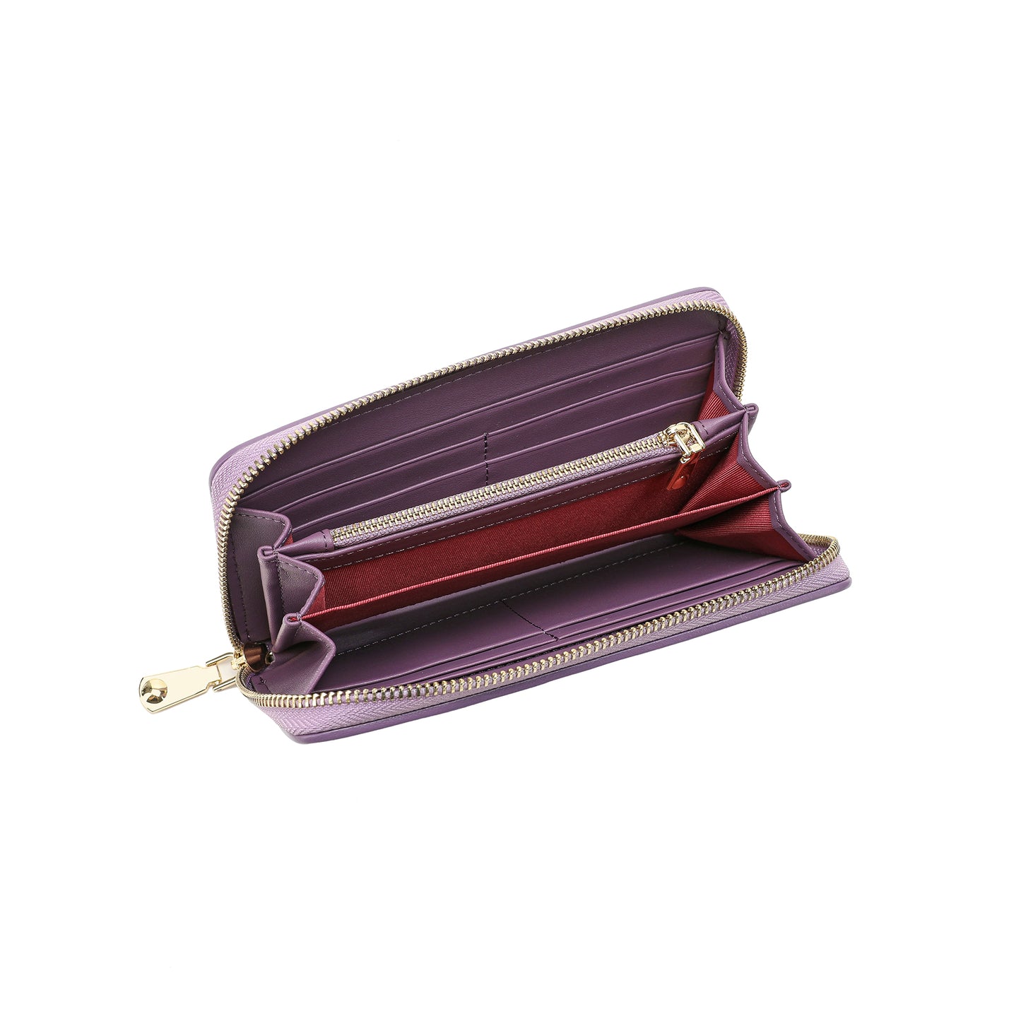 Woven Leather Zip-Around Wallet