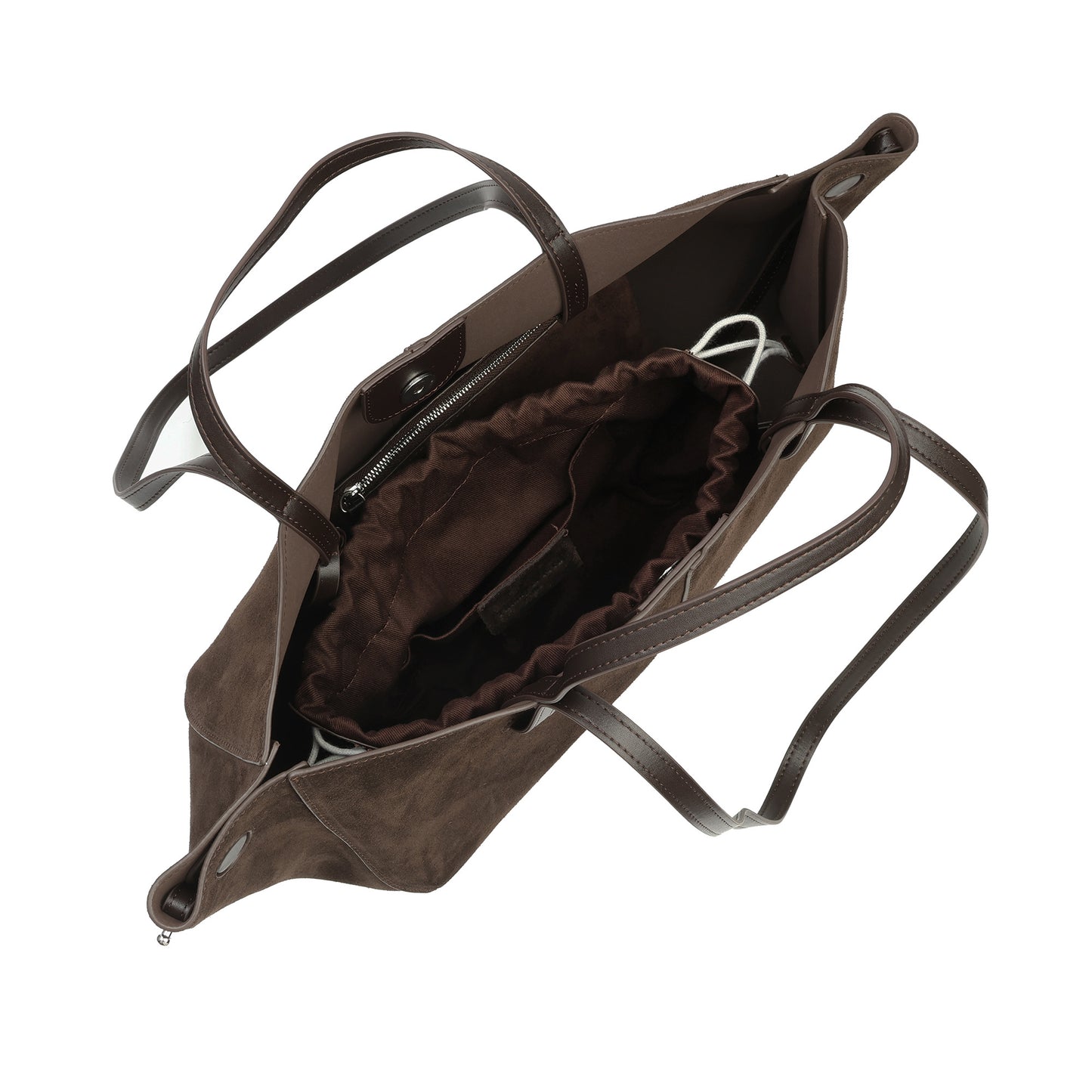 Suede & Leather Convertible Tote Bag