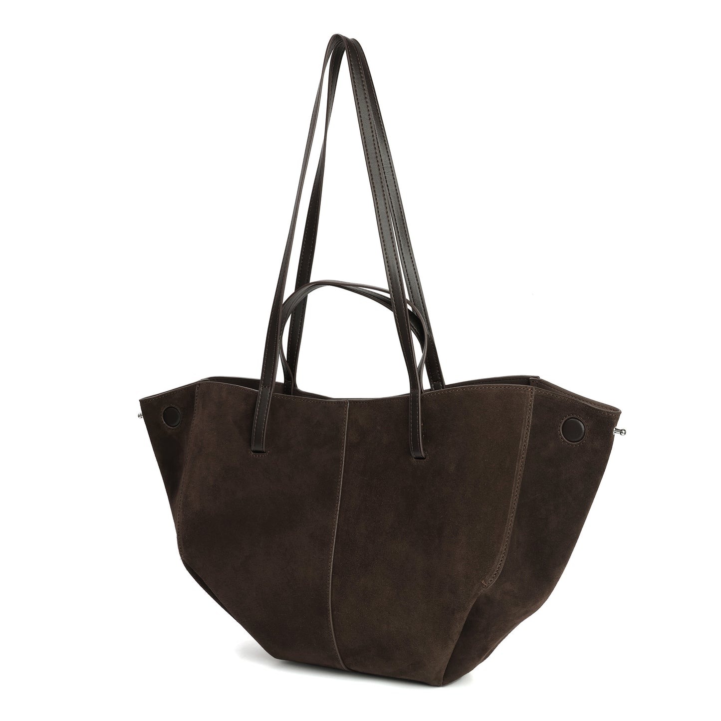 Suede & Leather Convertible Tote Bag