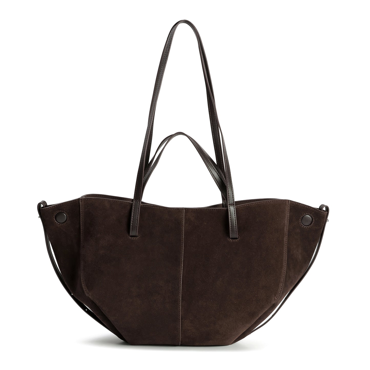 Suede & Leather Convertible Tote Bag