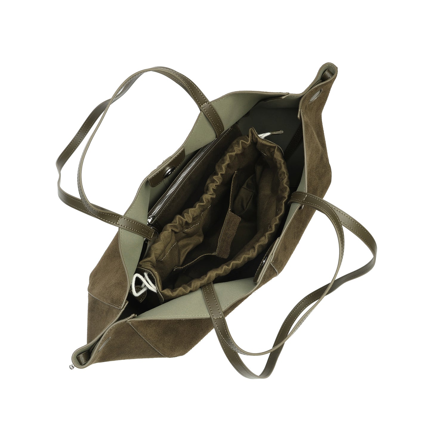 Suede & Leather Convertible Tote Bag