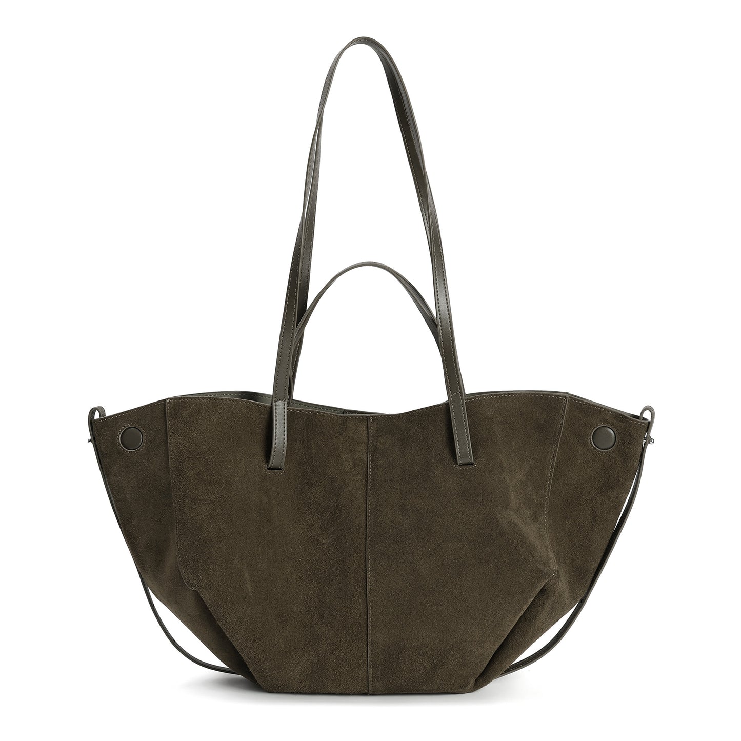 Suede & Leather Convertible Tote Bag