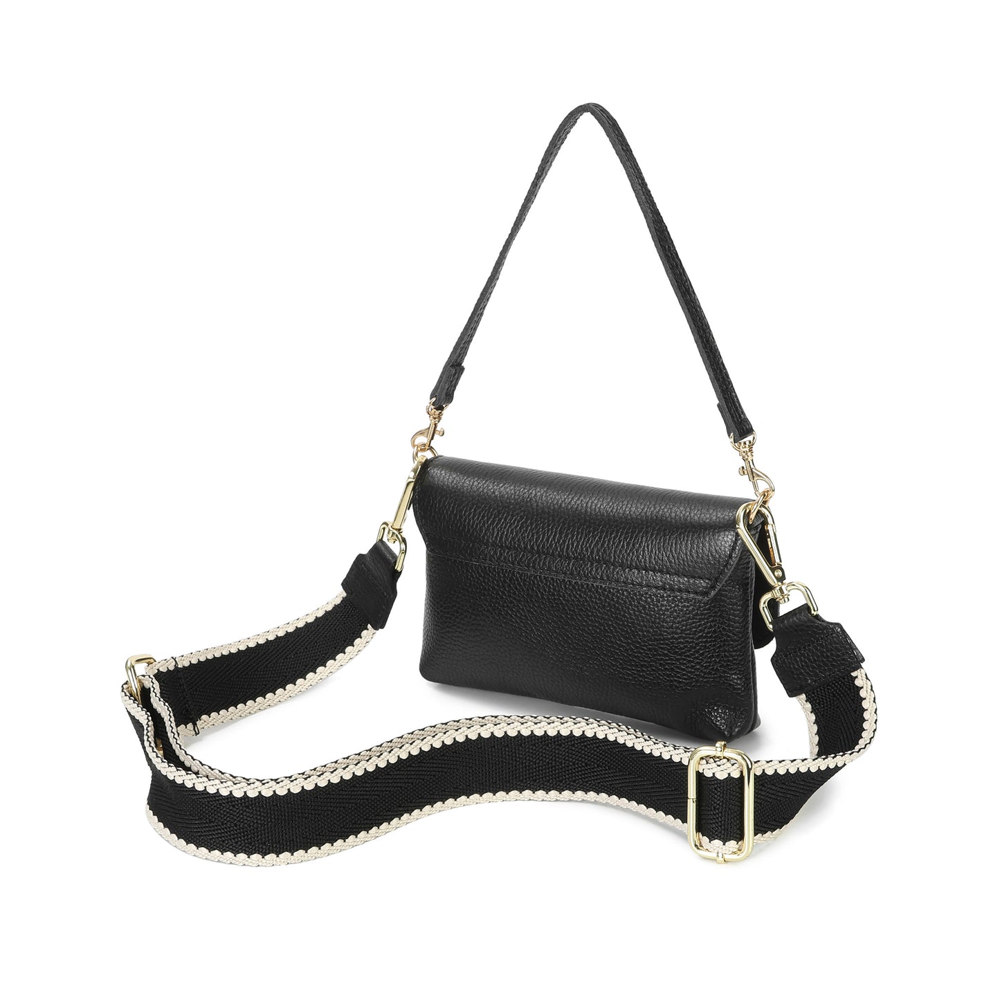 Metallic Leather Bee Embellished Shoulder Bag with Chain Strap