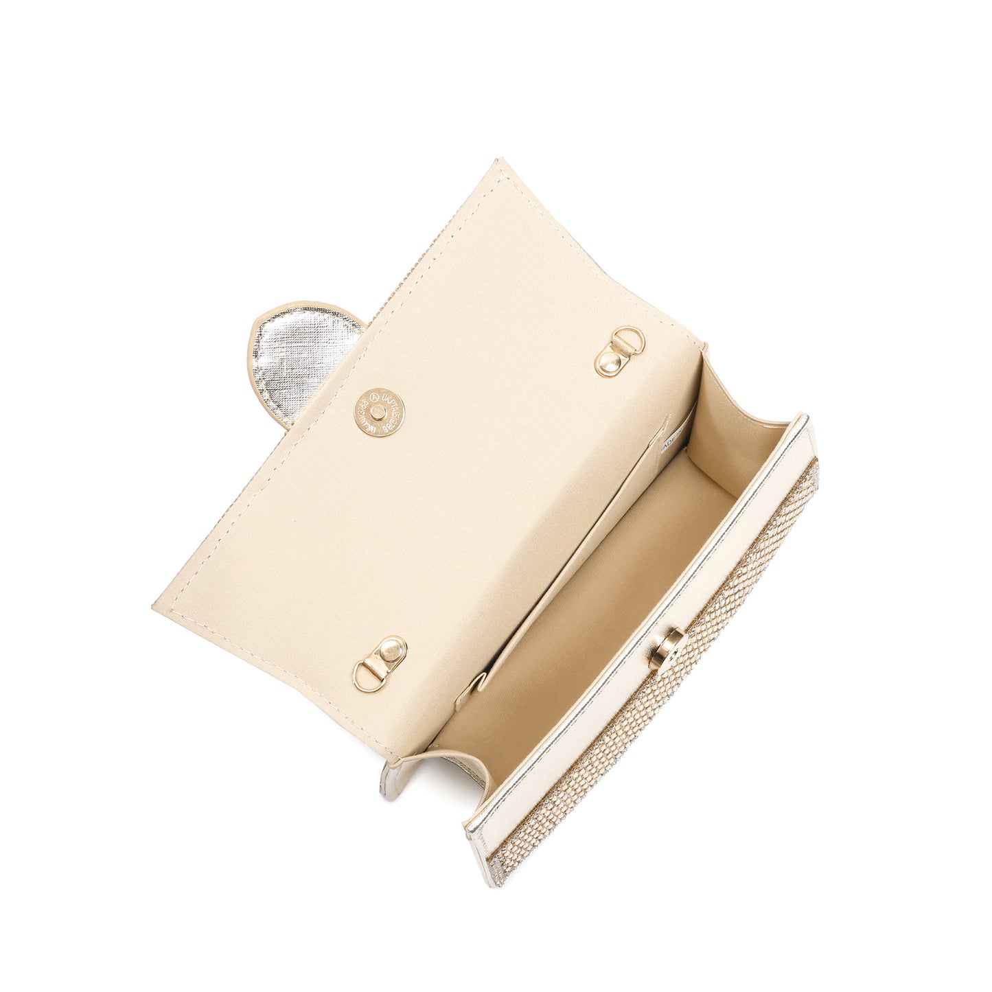 Crystal Embellished Structured Top Handle Evening Bag