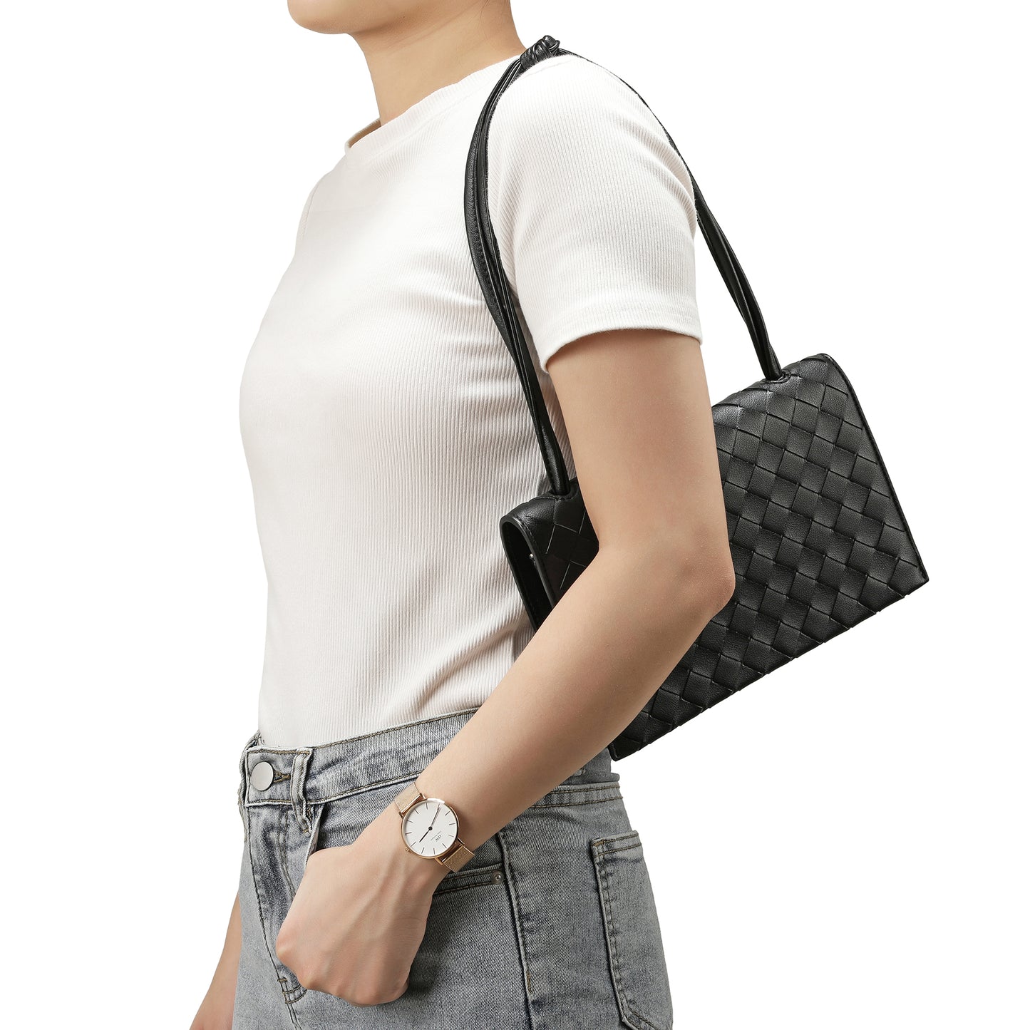Tiffany & Fred Woven Leather Shoulder Bag/ Clutch
