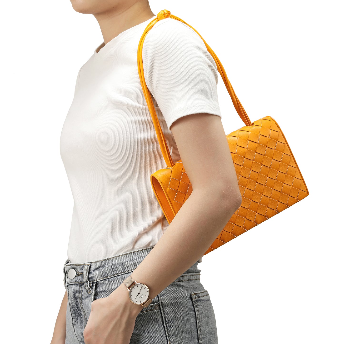 Tiffany & Fred Woven Leather Shoulder Bag/ Clutch