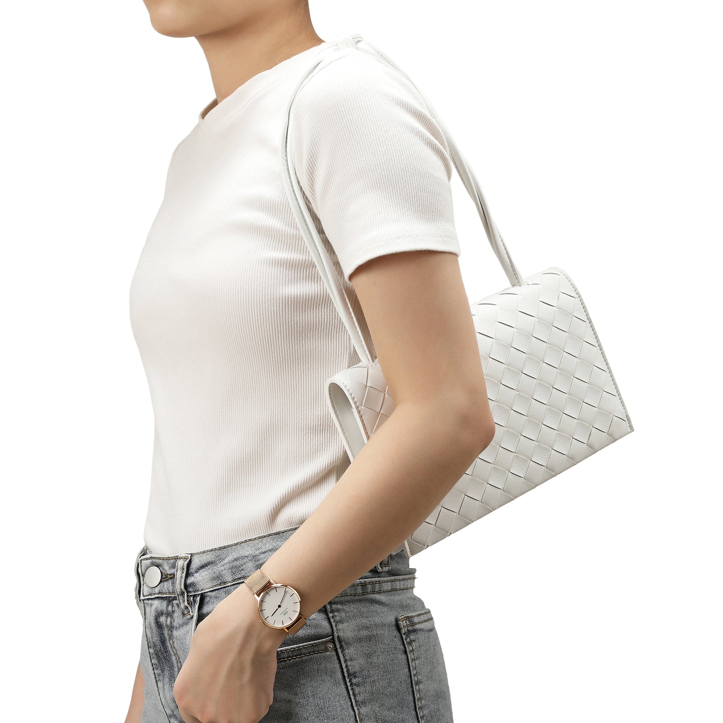 Tiffany & Fred Woven Leather Shoulder Bag/ Clutch