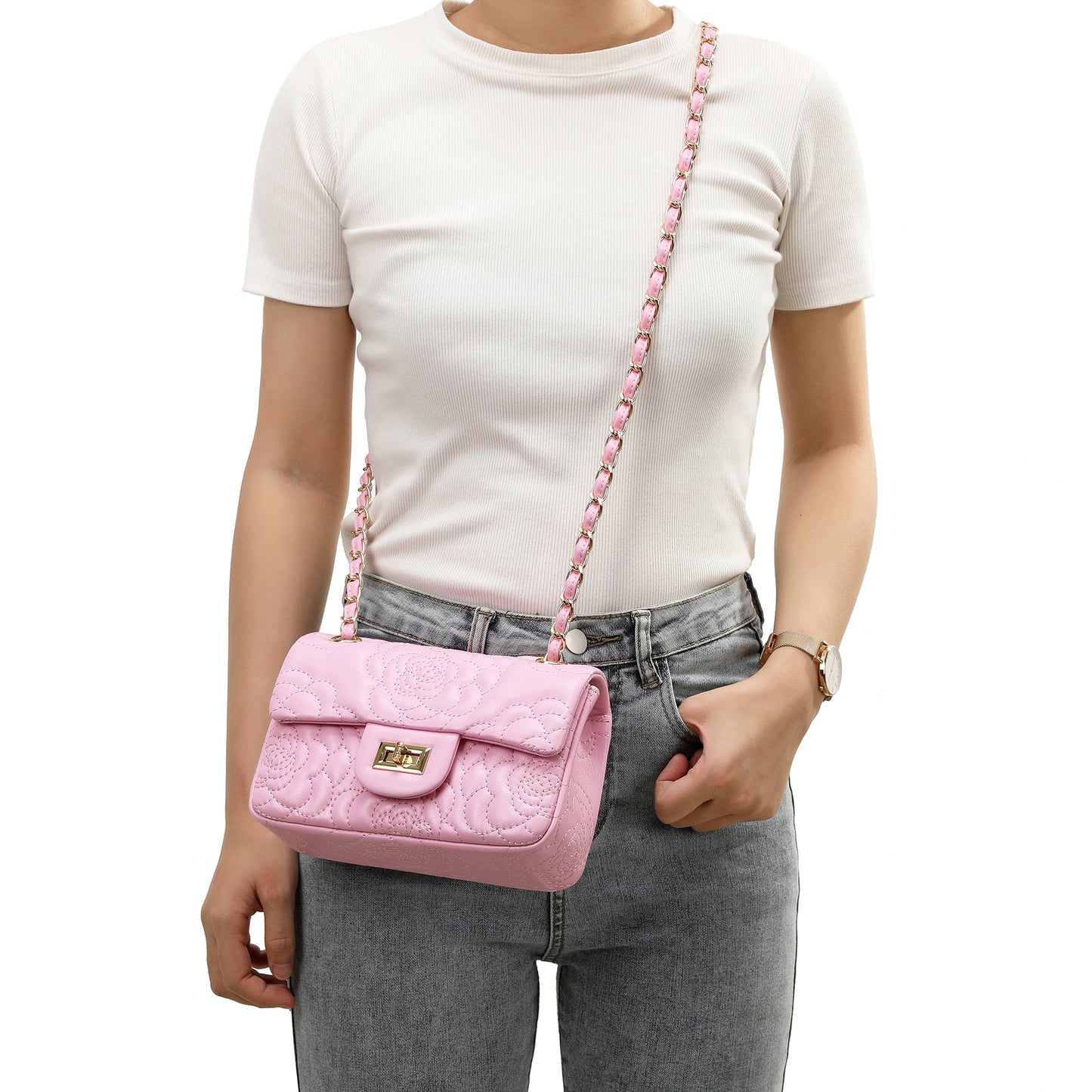 Tiffany & Fred Quilted Sheepskin Crossbody