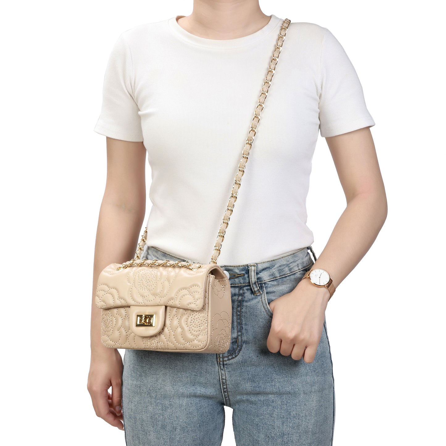 Tiffany & Fred Quilted Sheepskin Crossbody