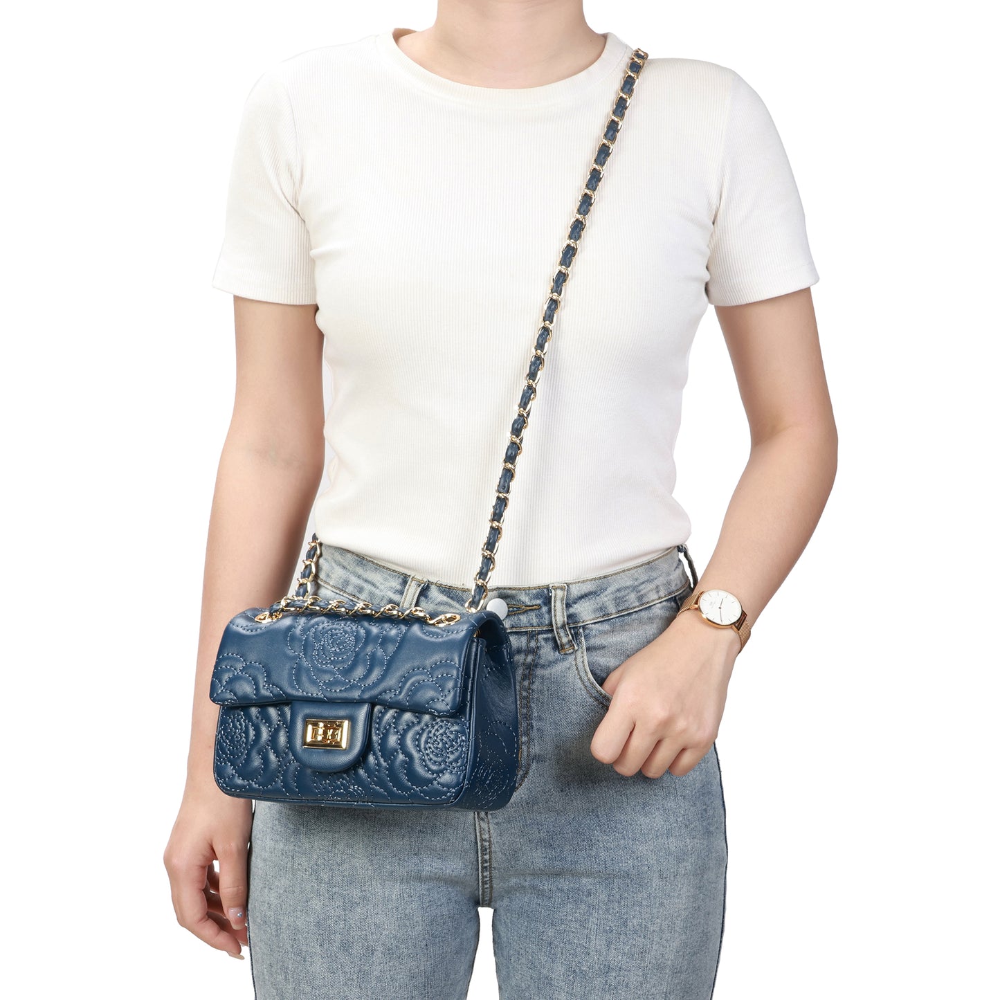 Tiffany & Fred Quilted Sheepskin Crossbody