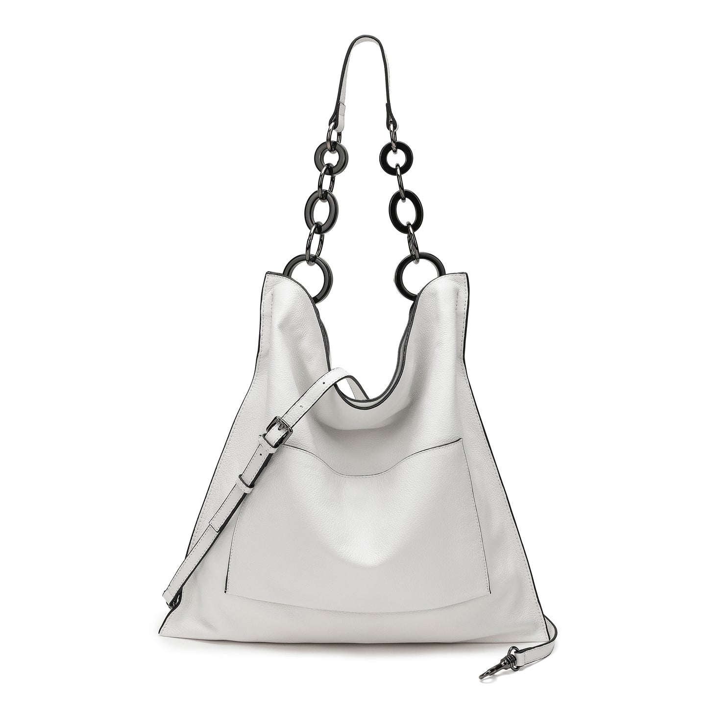 Leather Messenger Tote