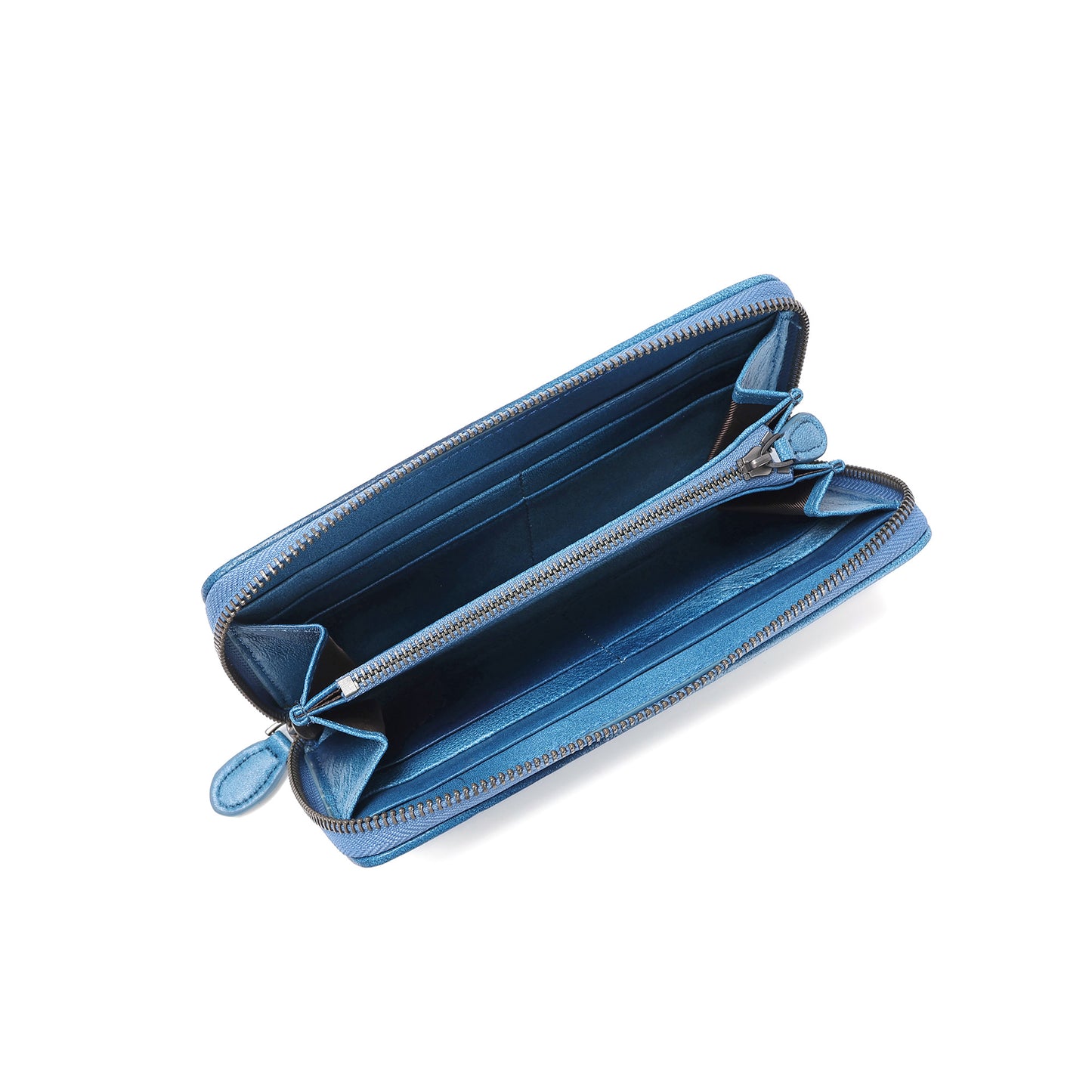 Braided Leather Zip-Around Wallet