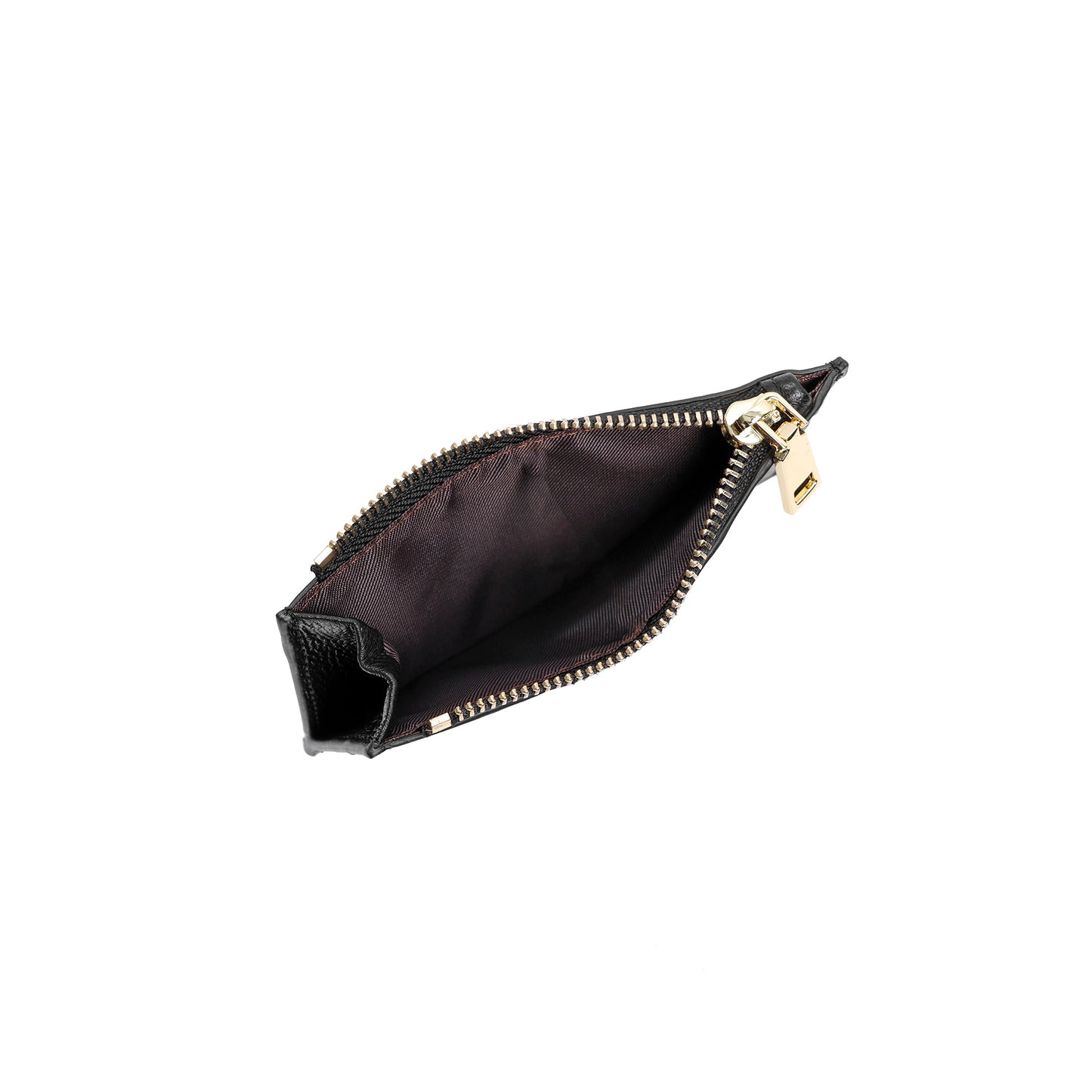 Woven Leather Zip Card Holder