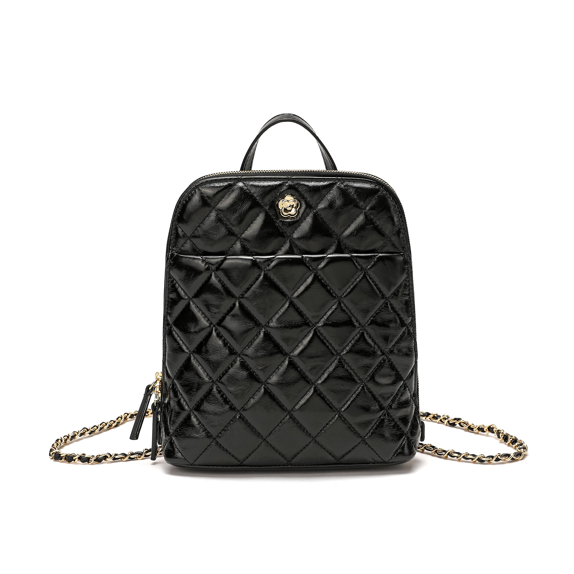 black leather quilted backpack Tiffany & Fred Quilted Lambskin Leather Backpack – Tiffany & Fred Paris