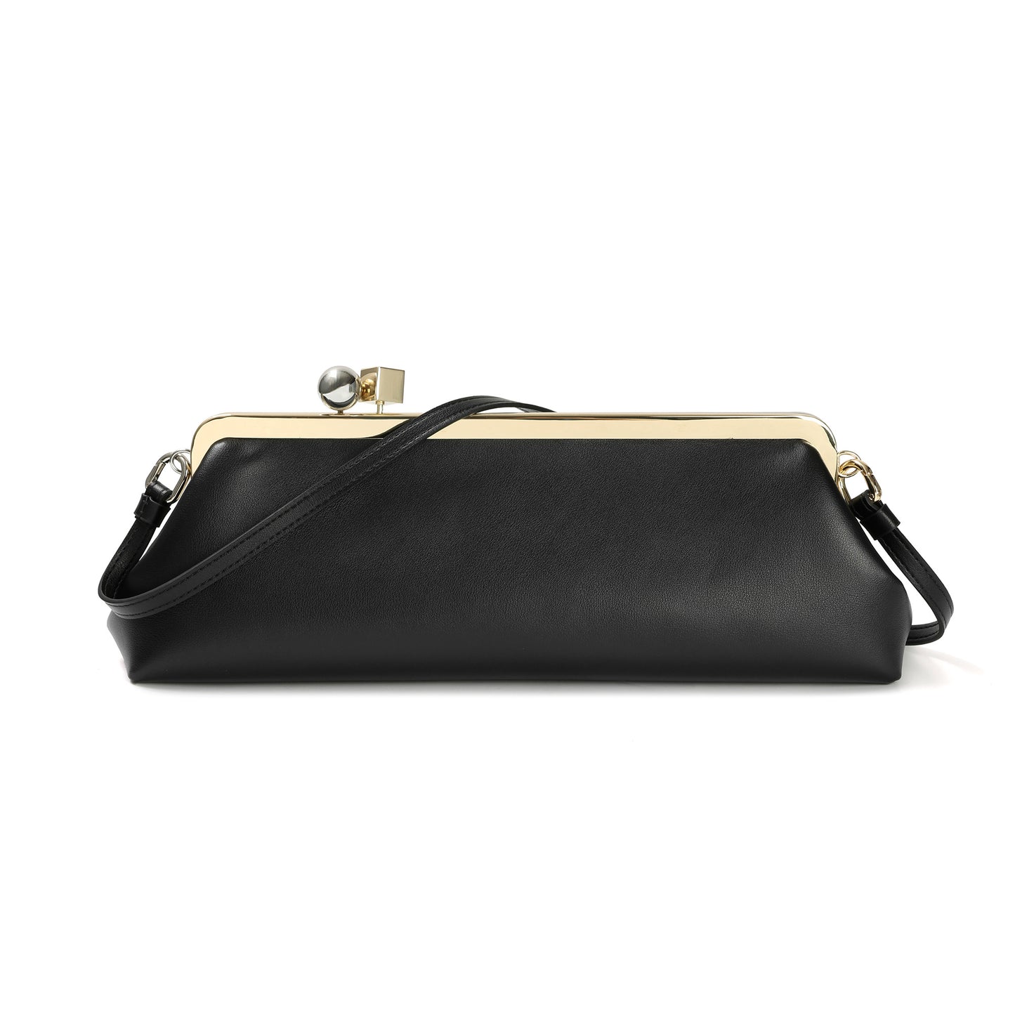 Frame Leather Clutch with Clasp