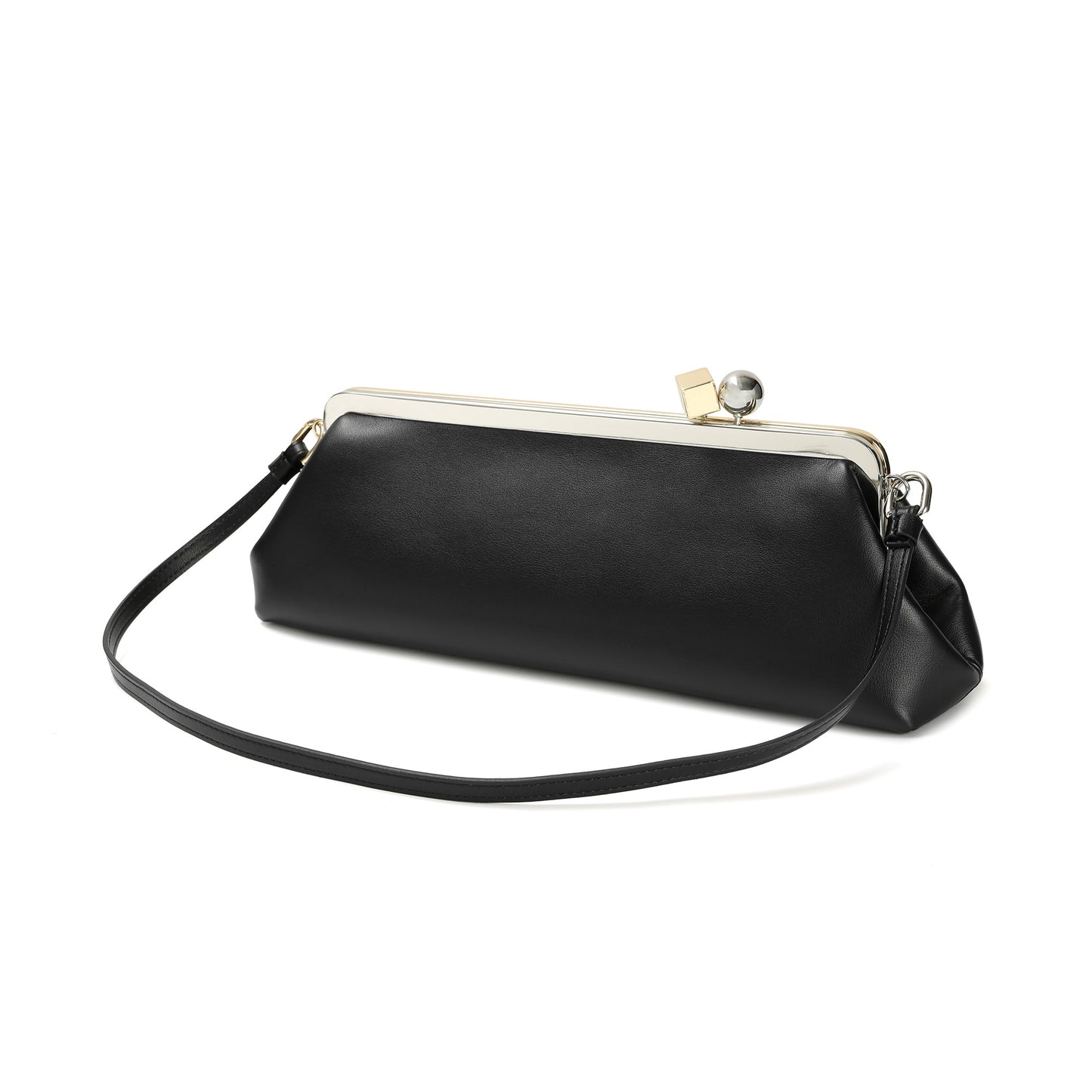 Frame Leather Clutch with Clasp