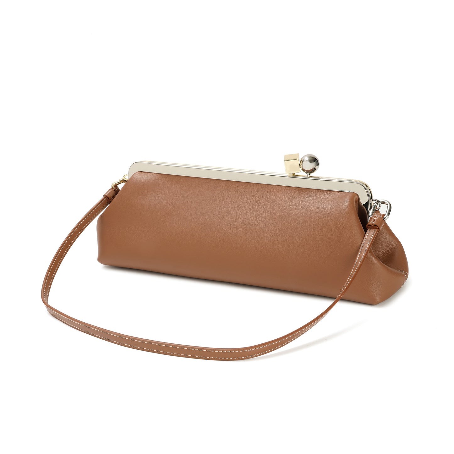 Frame Leather Clutch with Clasp