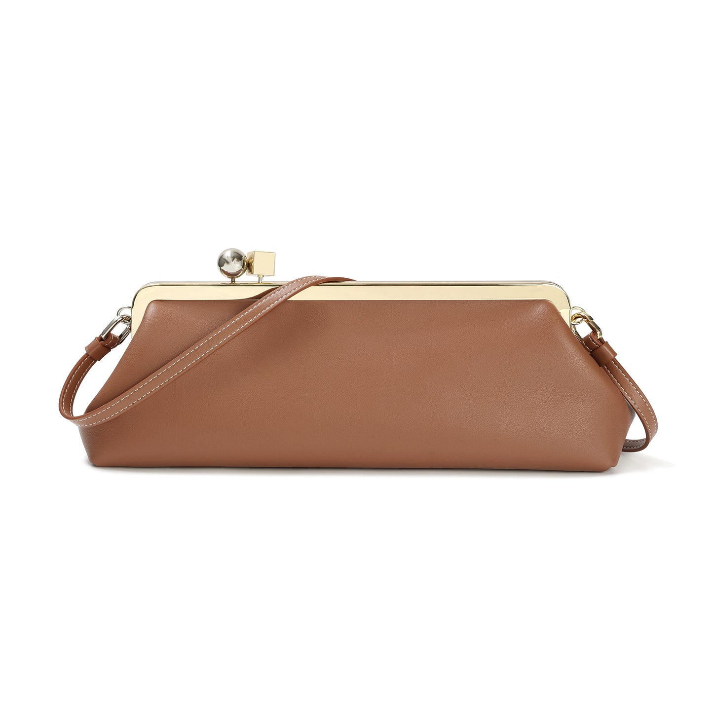 Frame Leather Clutch with Clasp