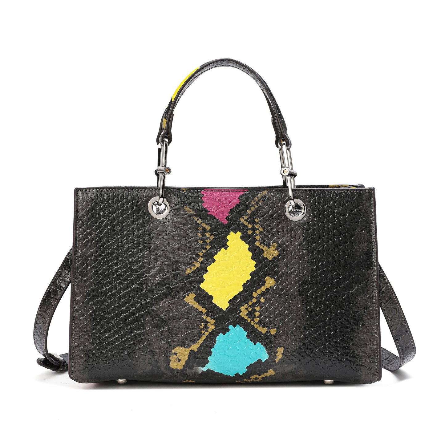 Tiffany & Fred Embossed Leather Top-Handle/Tote Bag