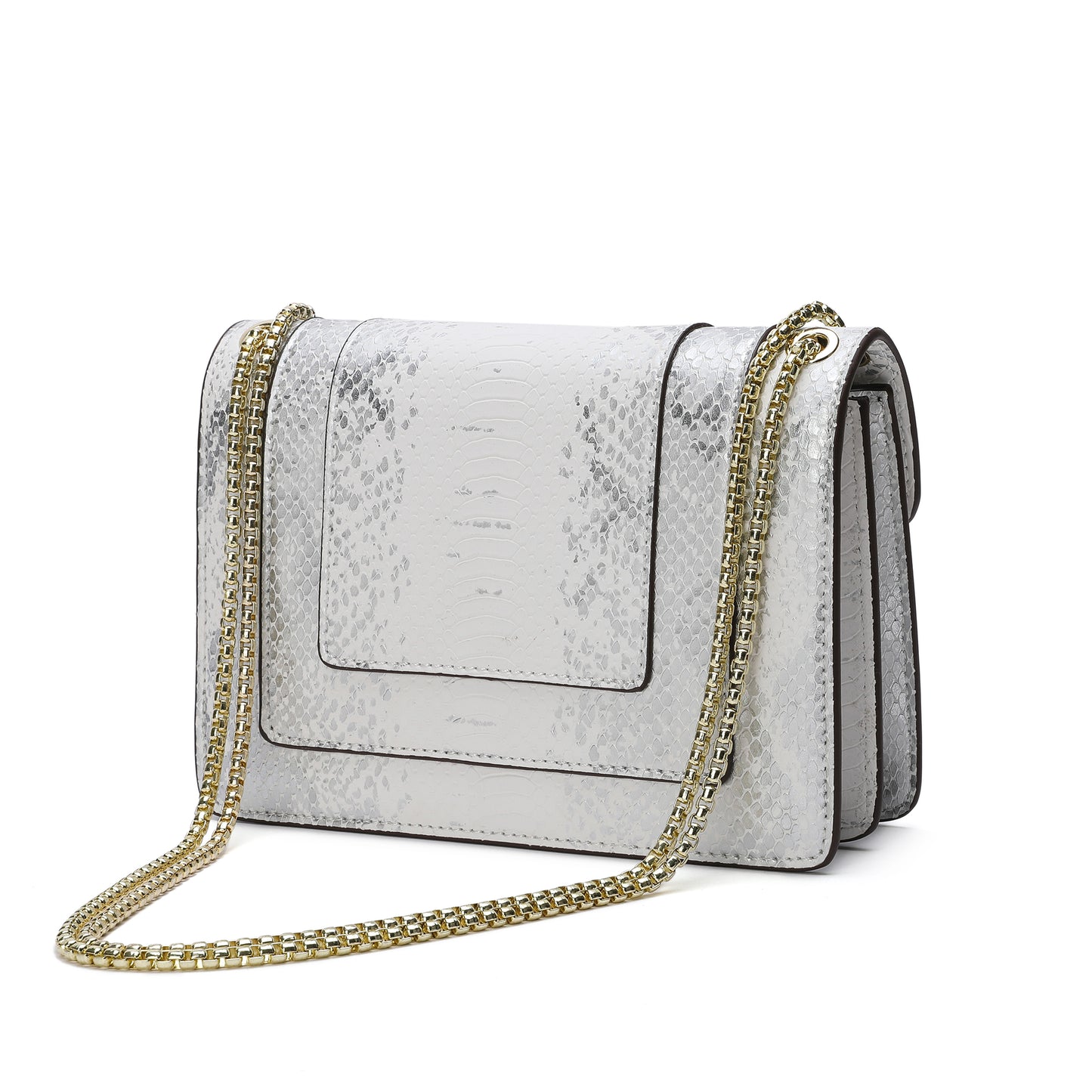 Tiffany & Fred Snake-pattern Printed Leather Shoulder Bag