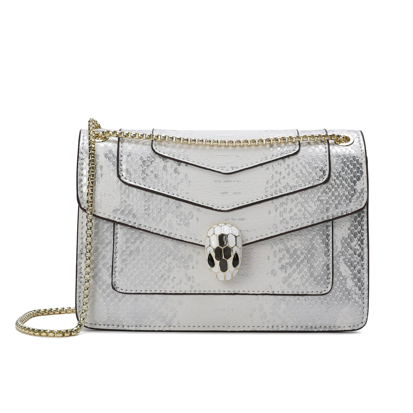Tiffany & Fred Snake-pattern Printed Leather Shoulder Bag