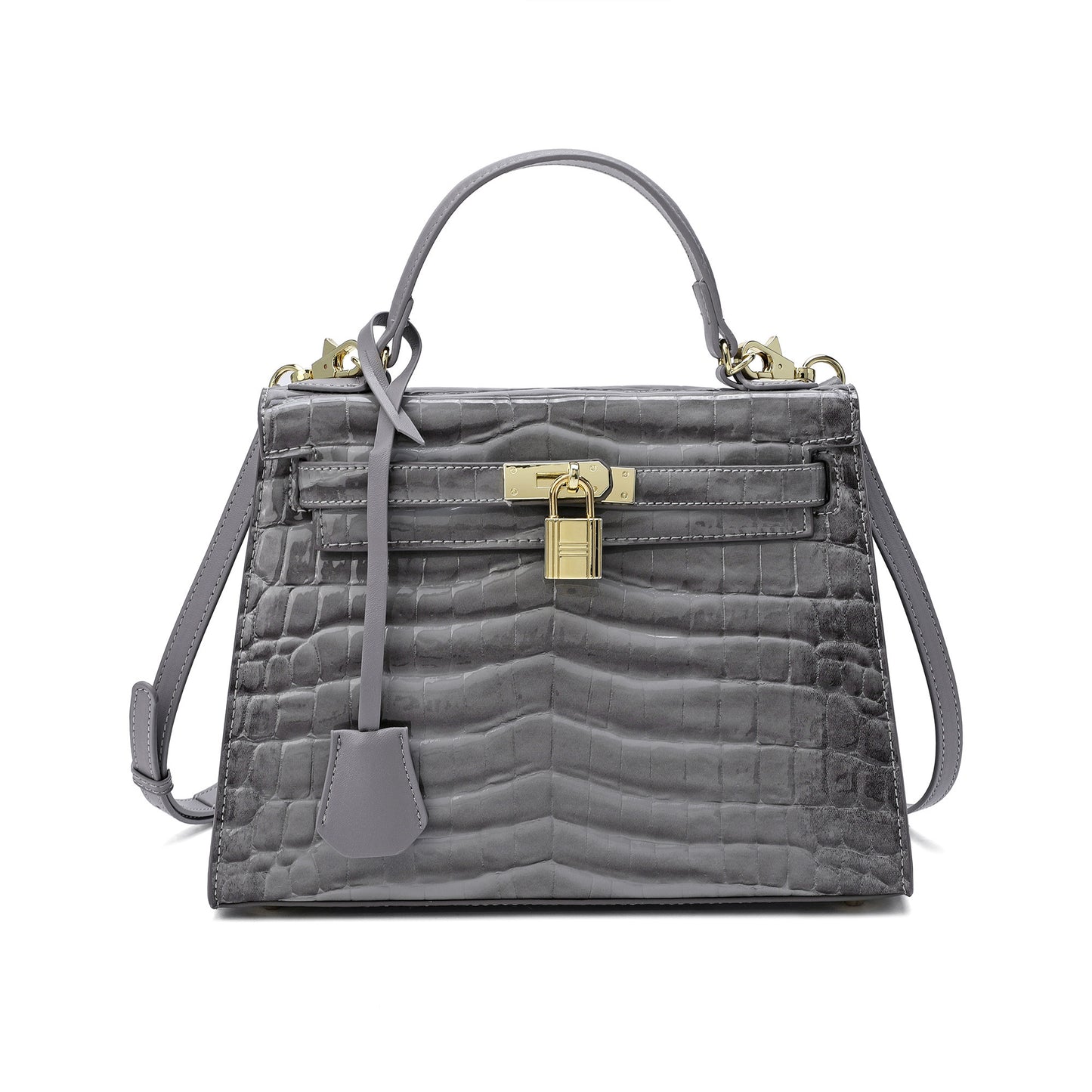 Tiffany & Fred Alligator Embossed Leather top-handle Satchel/Shoulder Bag