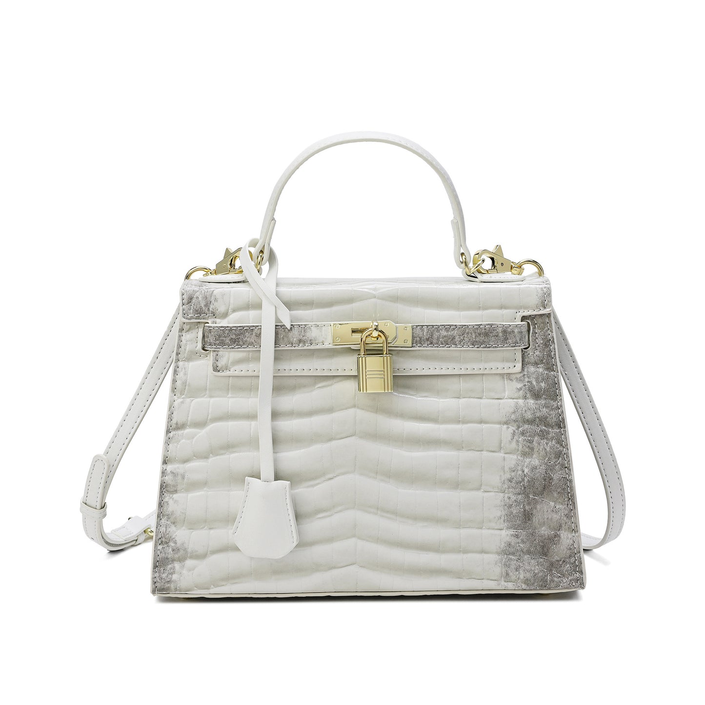 Tiffany & Fred Alligator Embossed Leather top-handle Satchel/Shoulder Bag