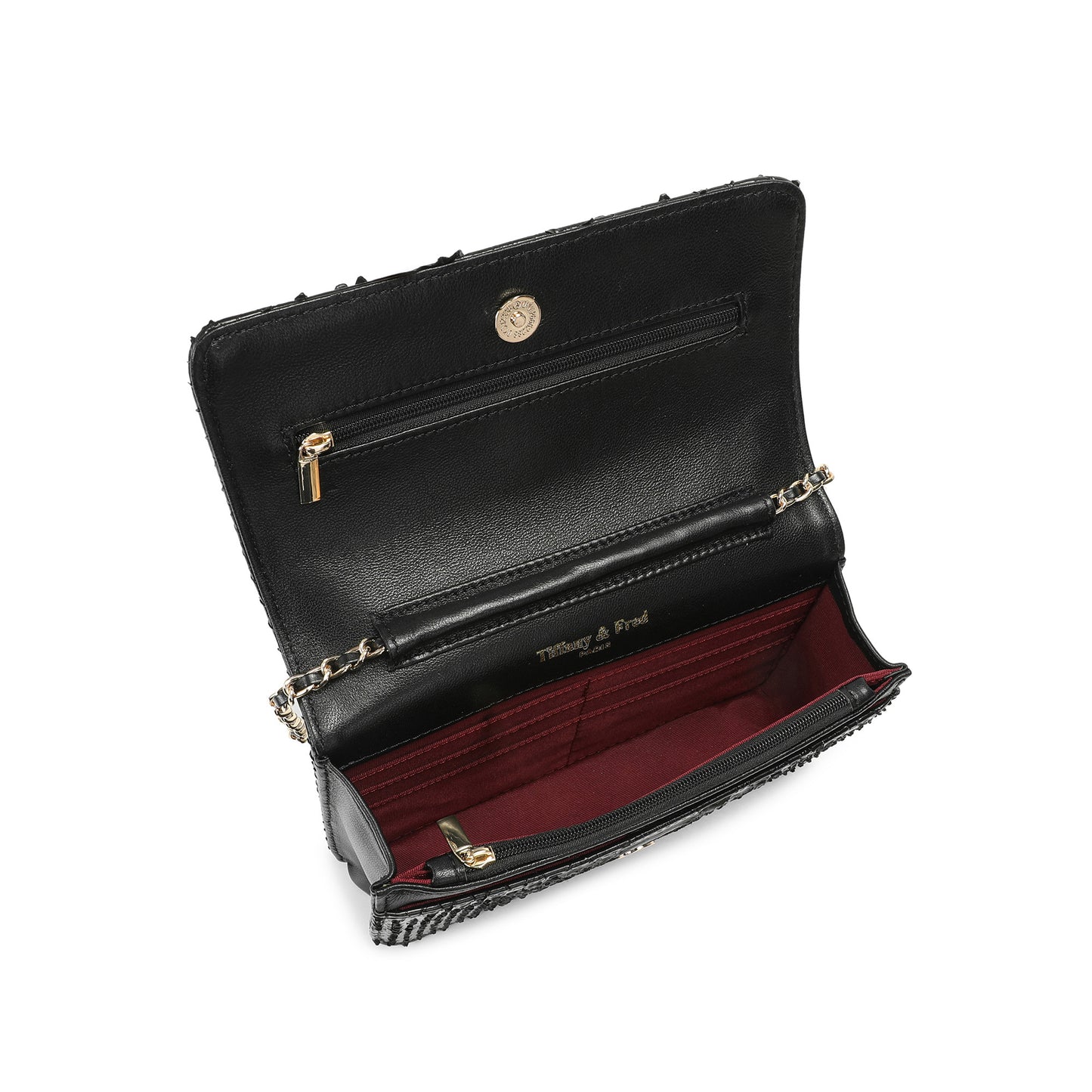 Python Embossed Leather Crossbody/Clutch