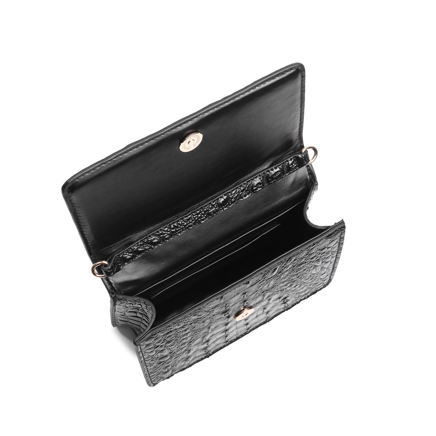 Croc-Embossed Leather Tiger Handle Mini Crossbody
