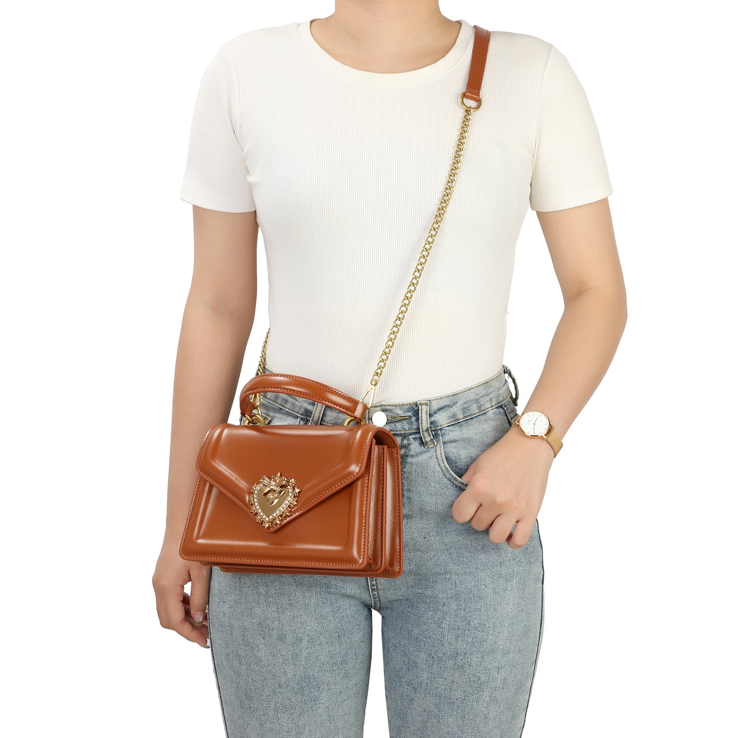 Tiffany & Fred Top-Handle Smooth leather Satchel/Shoulder bag