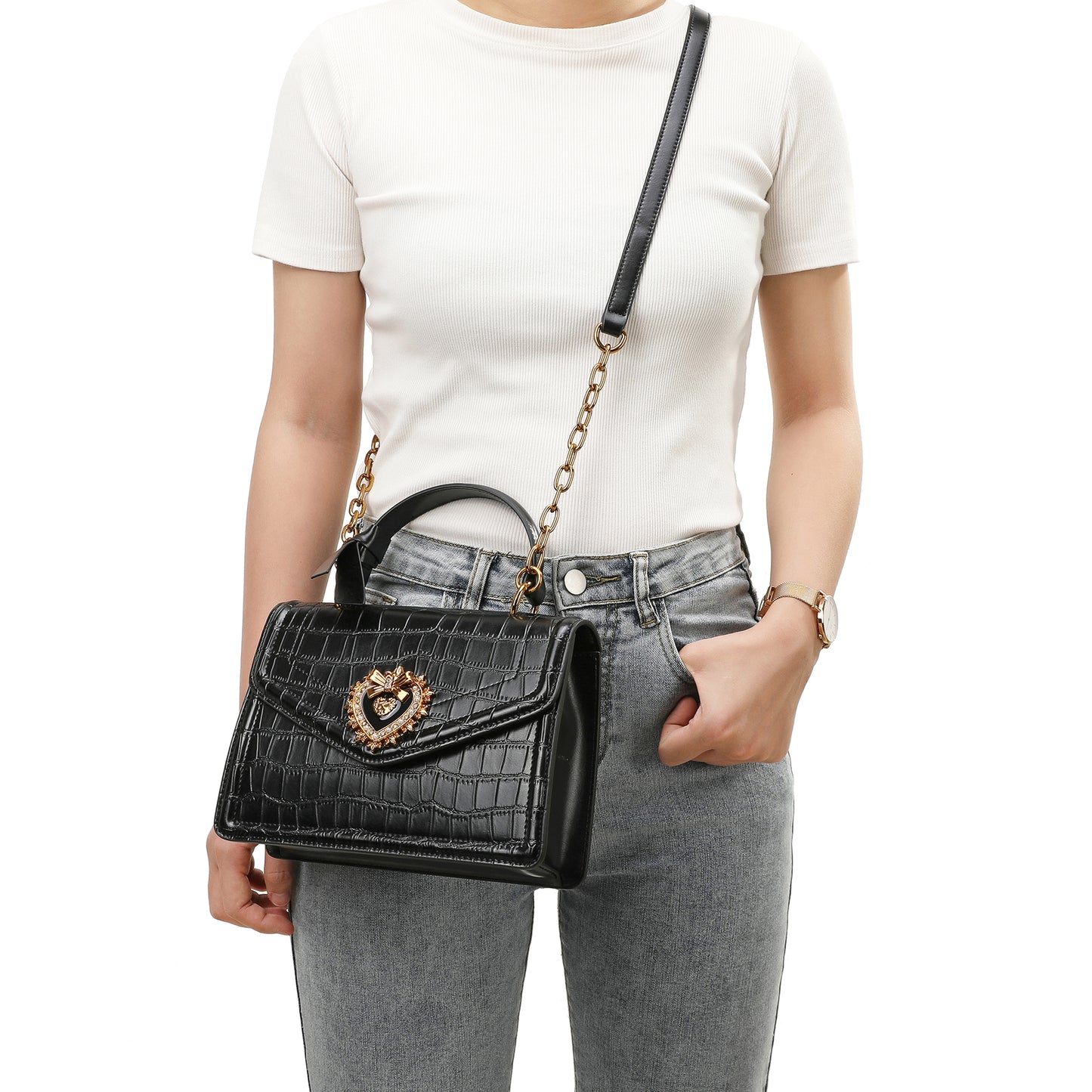 Tiffany & Fred Satchel/Shoulder Leather Bag