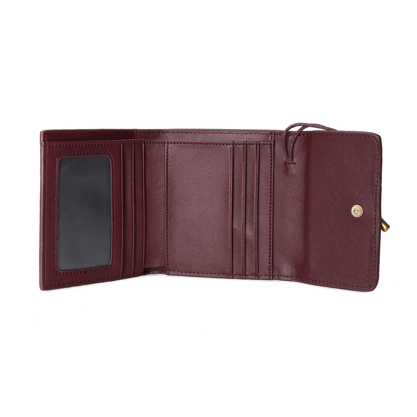Woven Leather Compact Wallet