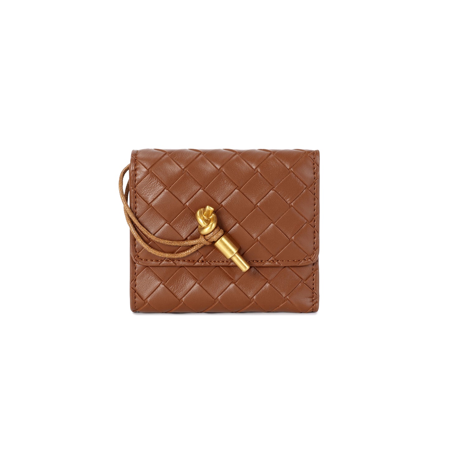Woven Leather Compact Wallet