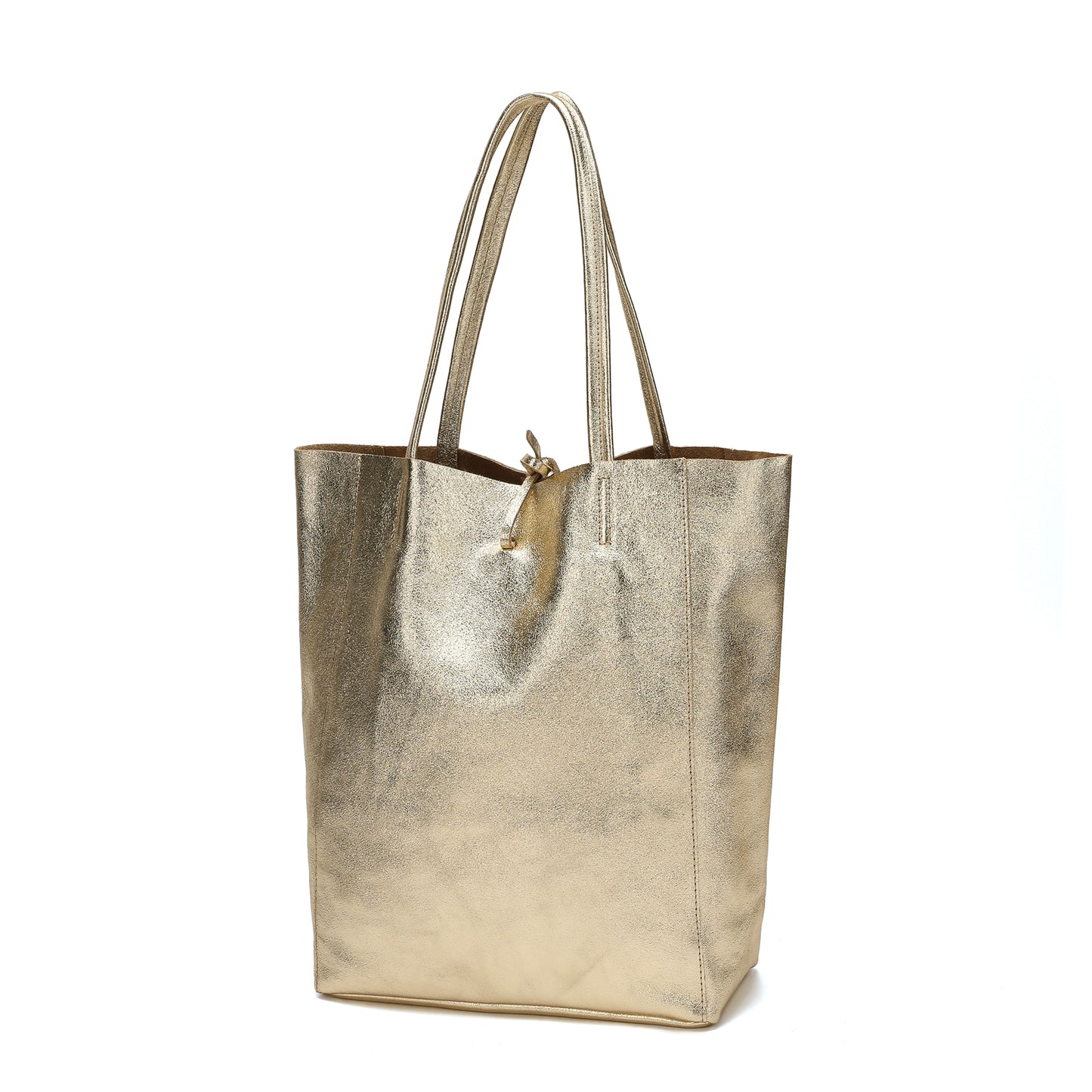Tiffany & Fred Full-Grain Metallic Leather Tote Bag