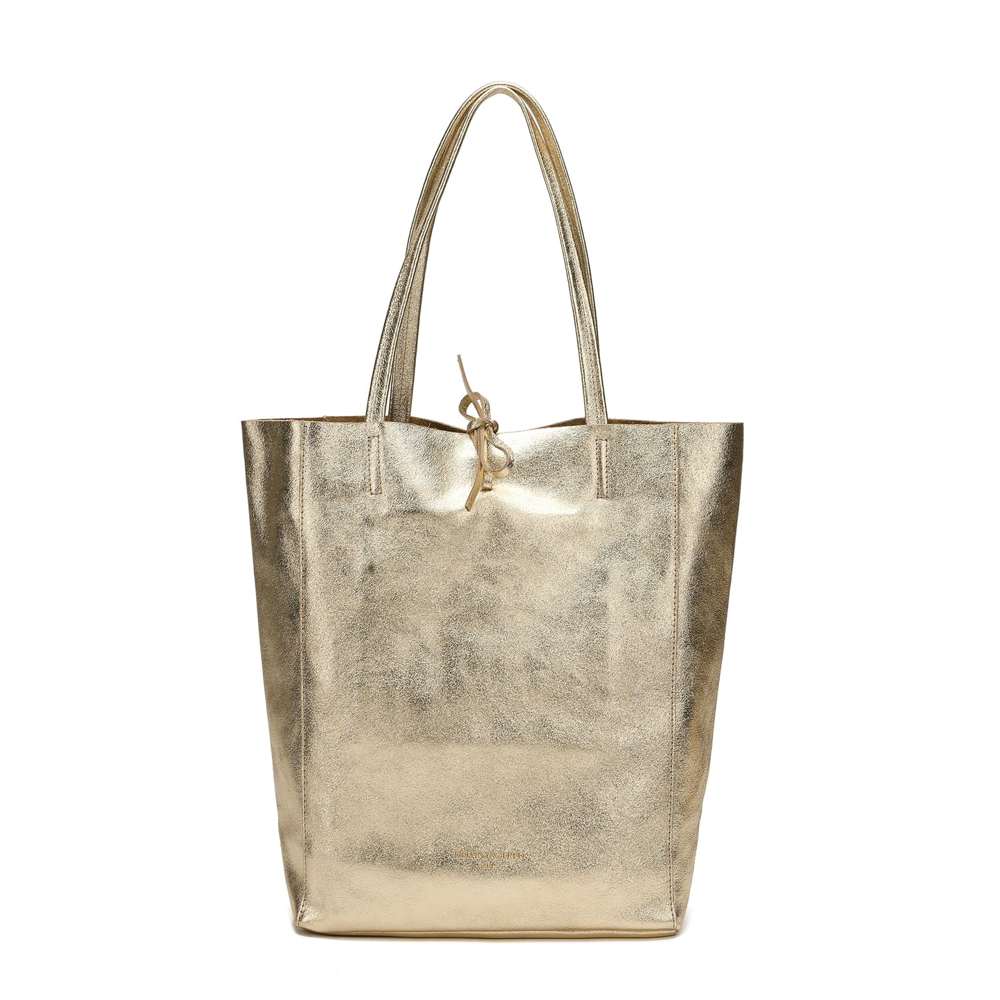 Tiffany & Fred Full-Grain Metallic Leather Tote Bag
