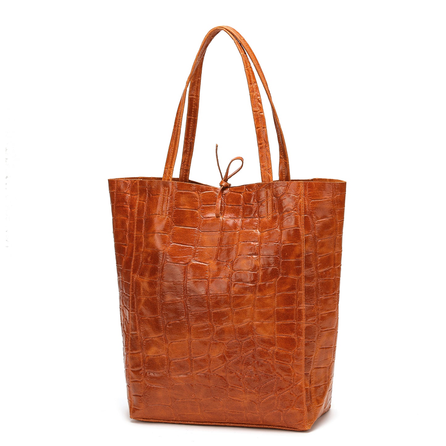 Tiffany & Fred Full-Grain Metallic Leather Tote Bag
