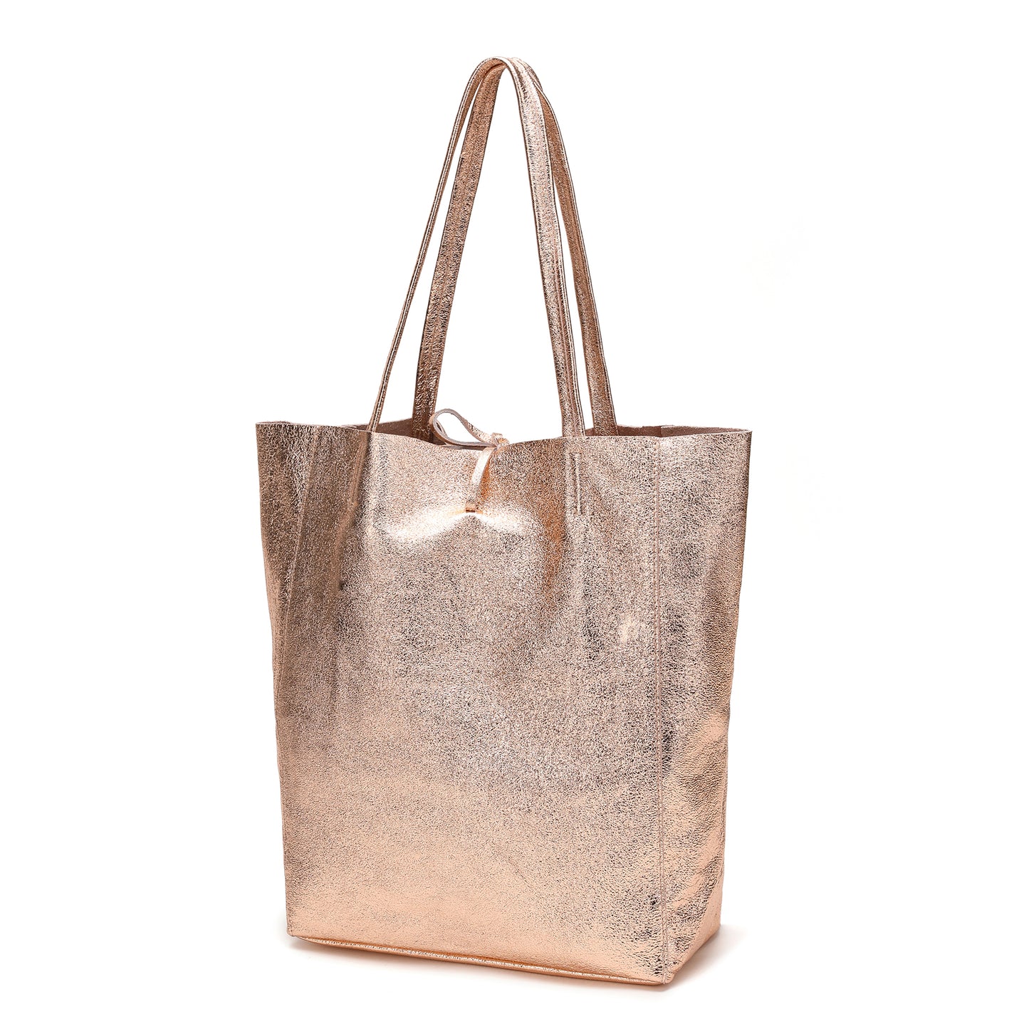 Tiffany & Fred Full-Grain Metallic Leather Tote Bag
