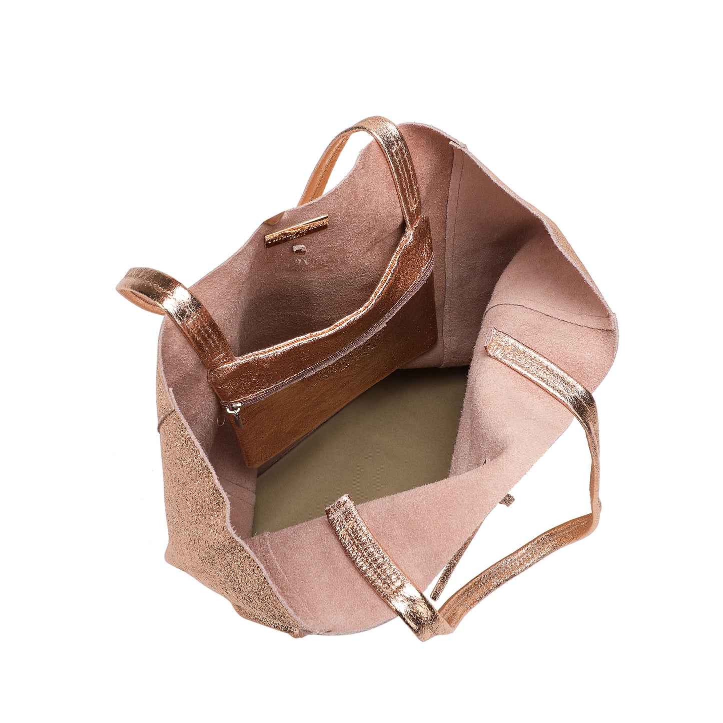 Tiffany & Fred Full-Grain Metallic Leather Tote Bag