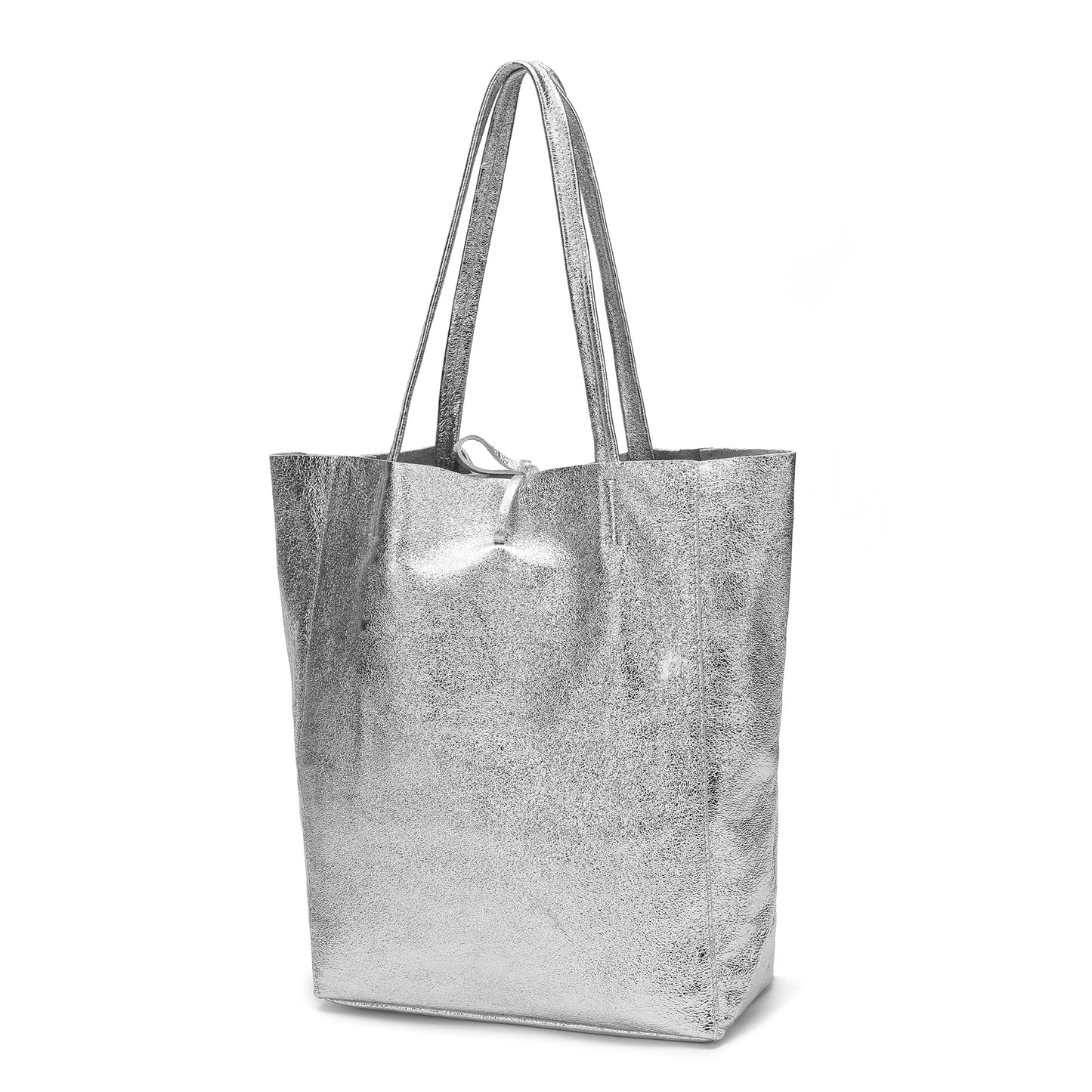 Tiffany & Fred Full-Grain Metallic Leather Tote Bag