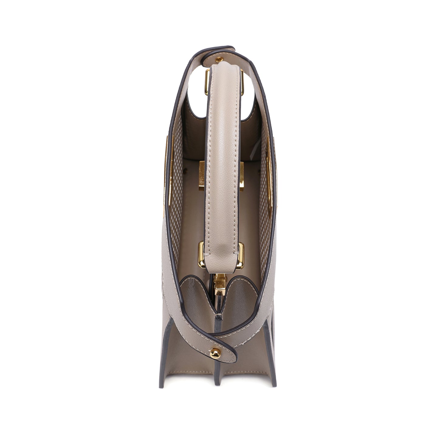 Perforated Smooth Leather Top-Handle Bag