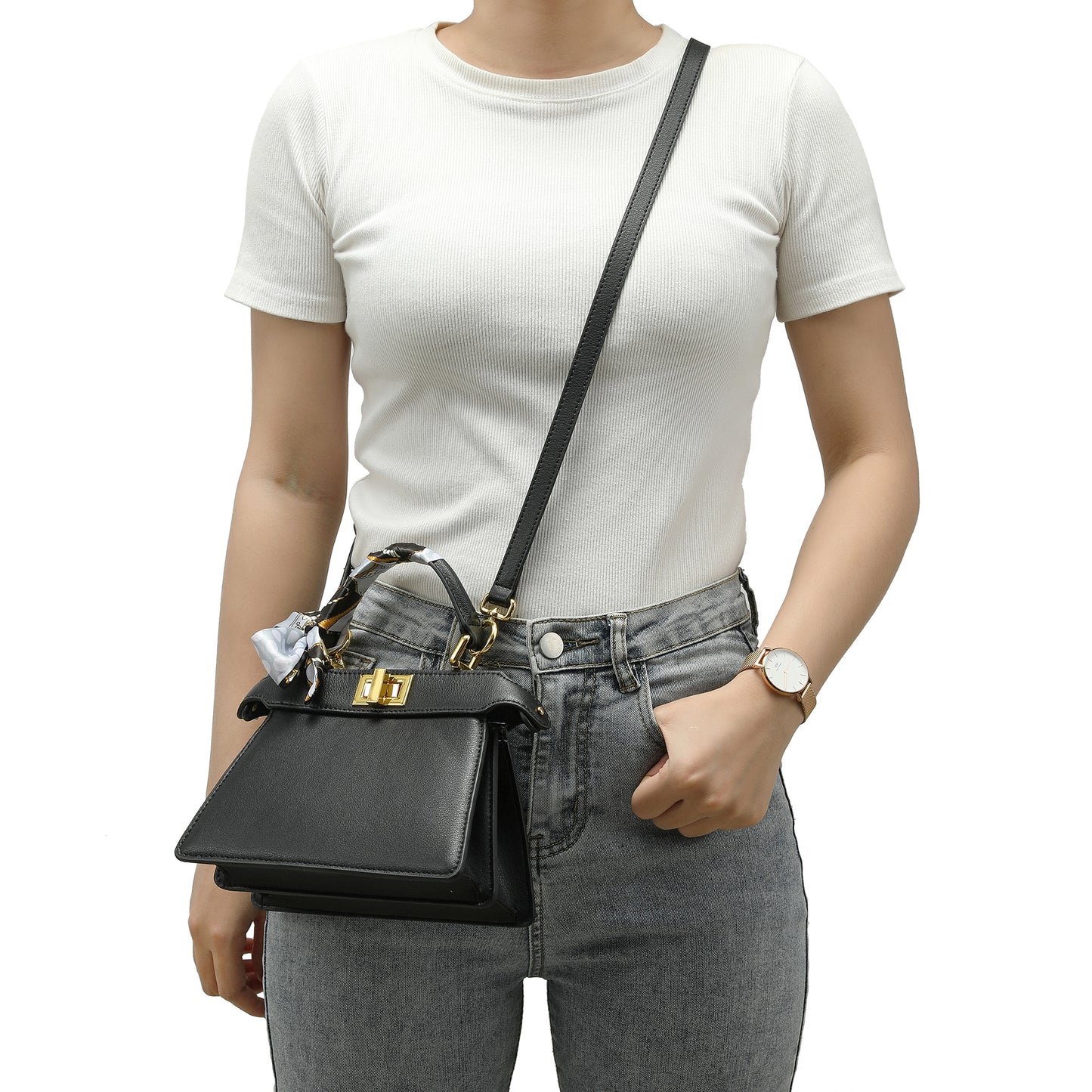 Small Satchel/Shoulder Nappa Leather Bag