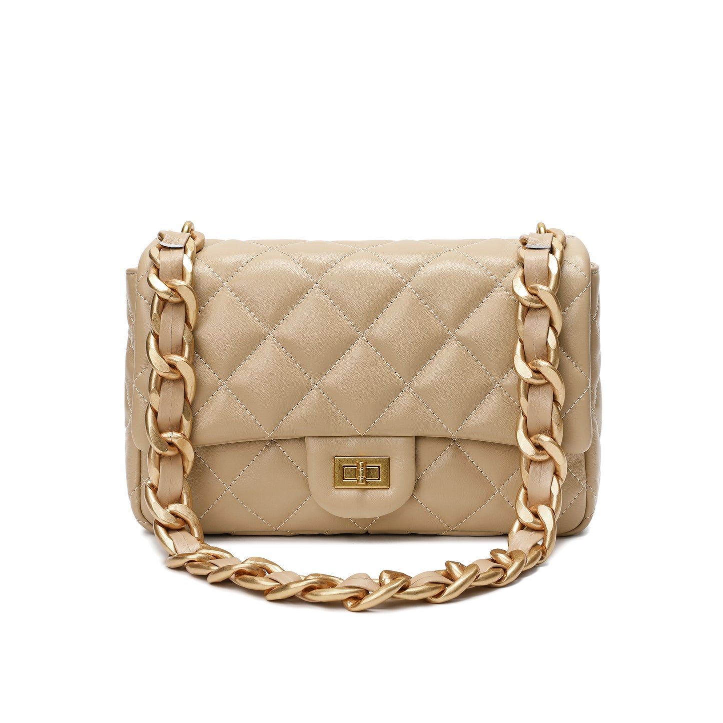 Tiffany & Fred Quilted Sheepskin Leather Shoulder Bag # 3078