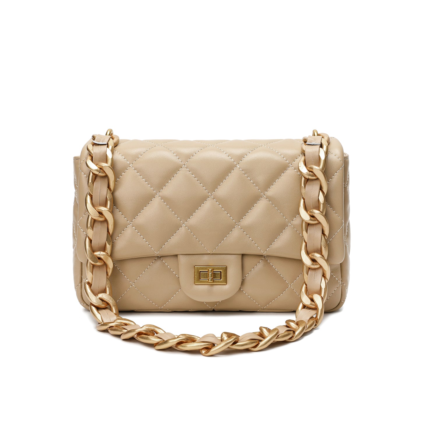Tiffany & Fred Quilted Sheepskin Leather Shoulder Bag