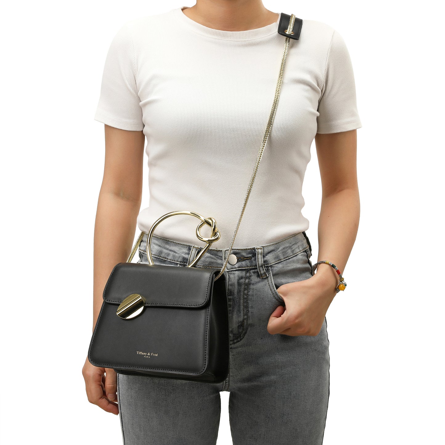 Tiffany & Fred Sheepskin Leather Top-Handle Shoulder Bag