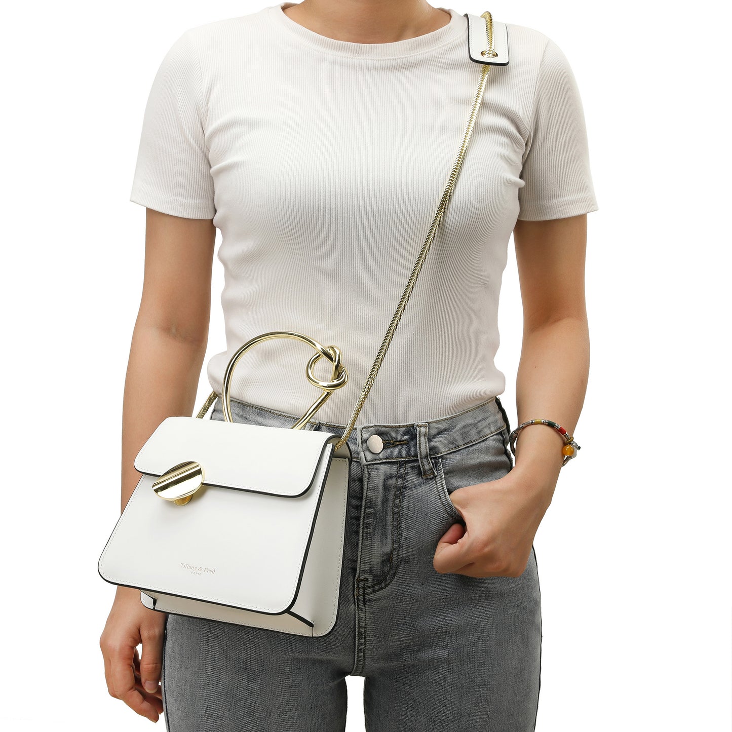 Tiffany & Fred Sheepskin Leather Top-Handle Shoulder Bag