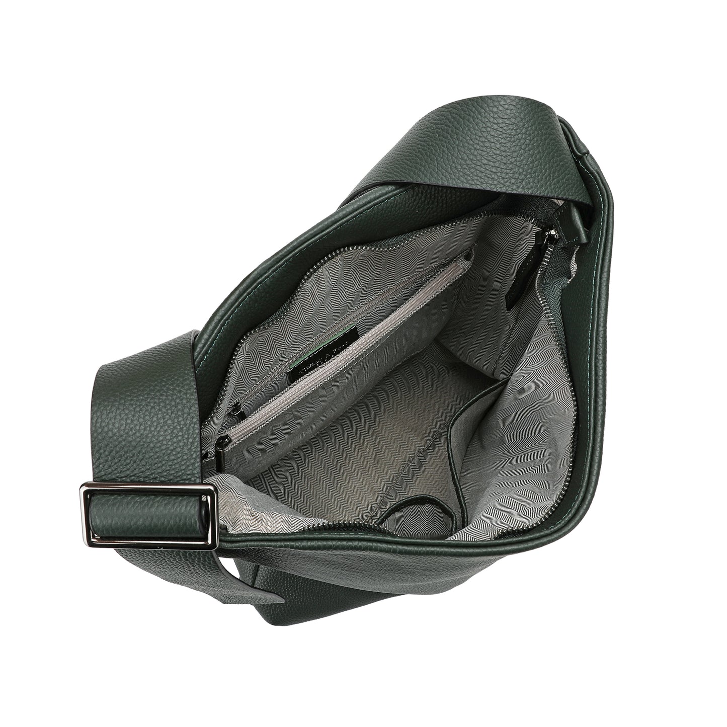 Pebbled Leather Shoulder Tote with TF Logo