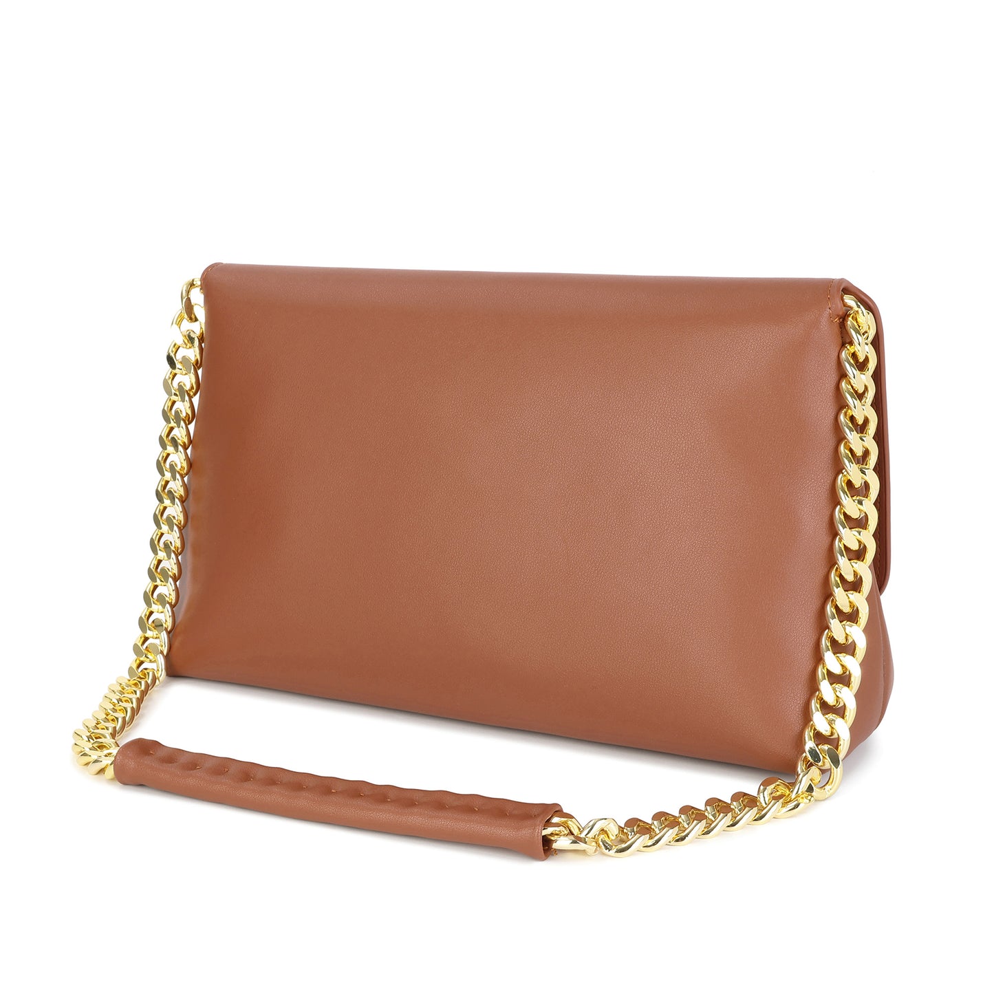 Luxe Lock Shoulder Bag with Gold Chain