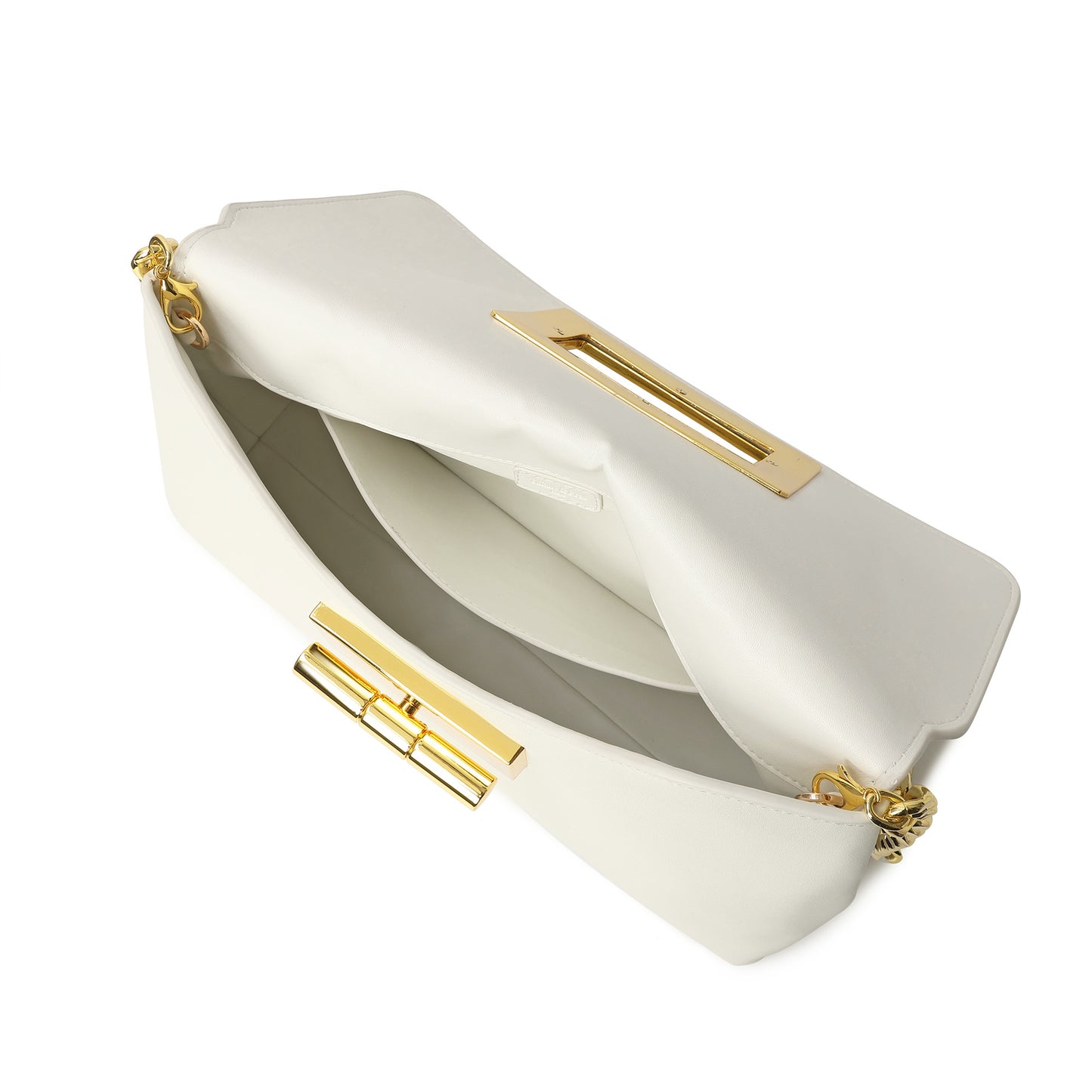 Luxe Lock Shoulder Bag with Gold Chain