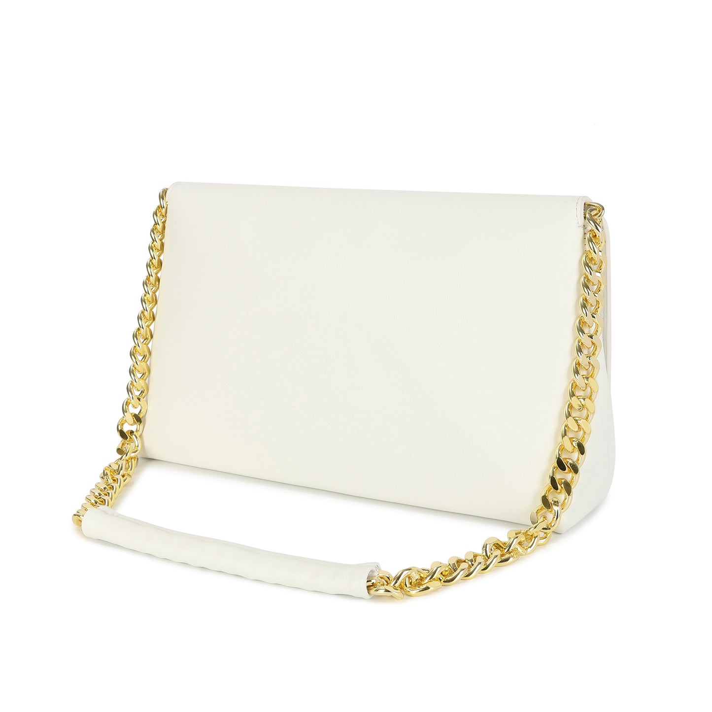 Luxe Lock Shoulder Bag with Gold Chain